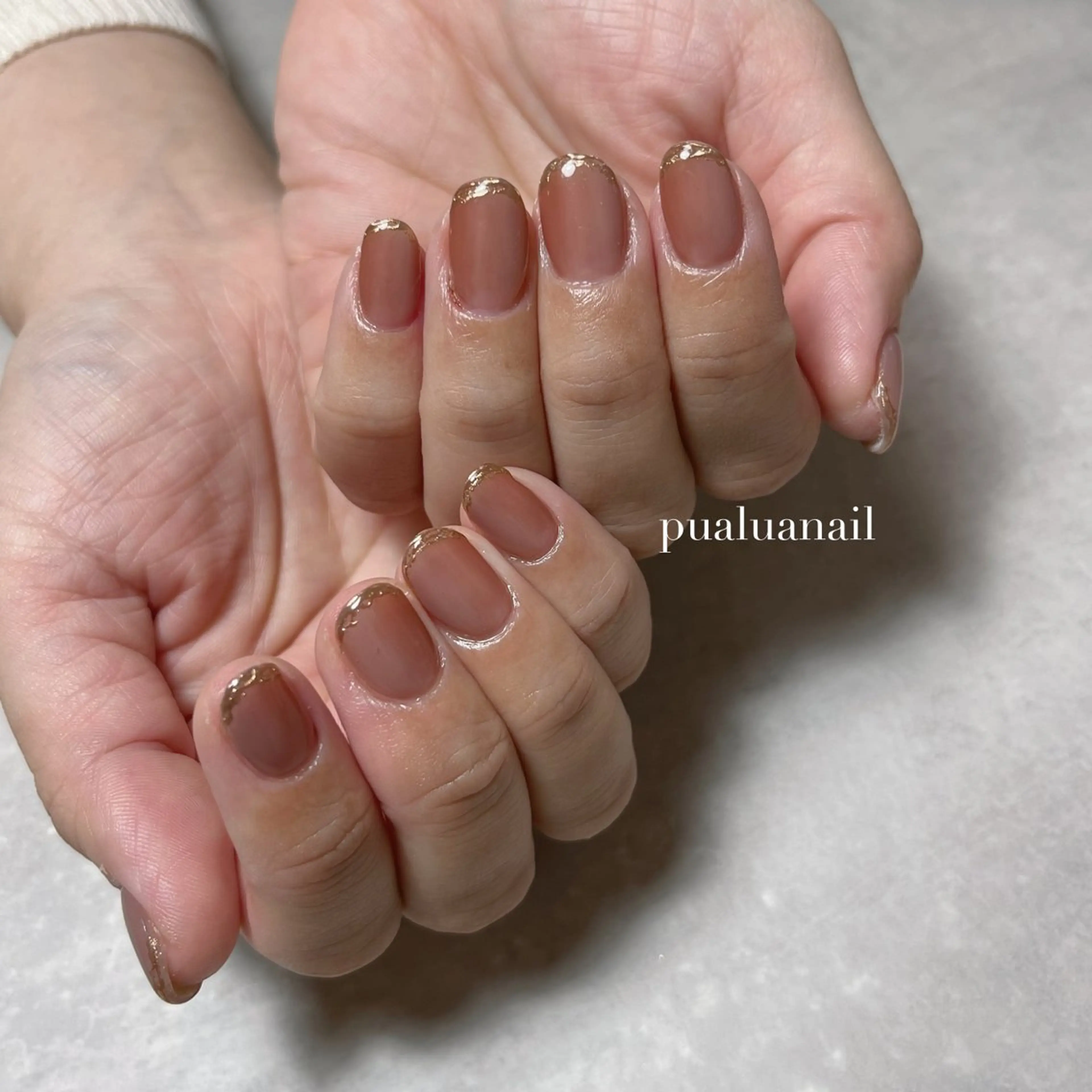 ネイル フレンチネイル グラデーション ミラーネイル ハンドネイル pualua miharuのネイルデザイン