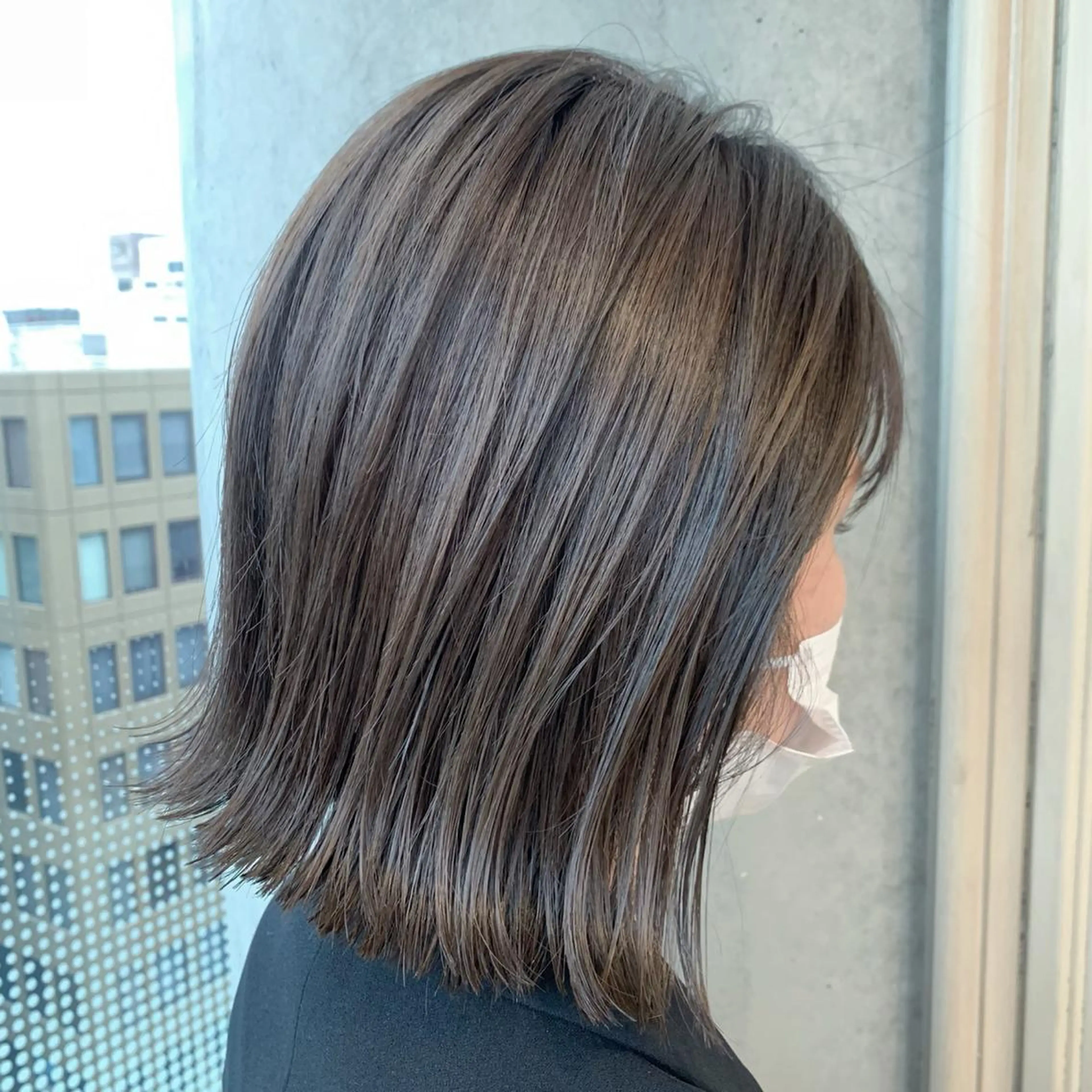 ショート 切りっぱなしボブ ボブ カット ヘアカラー トリートメント サソウ ユリエ🥥のヘアスタイル