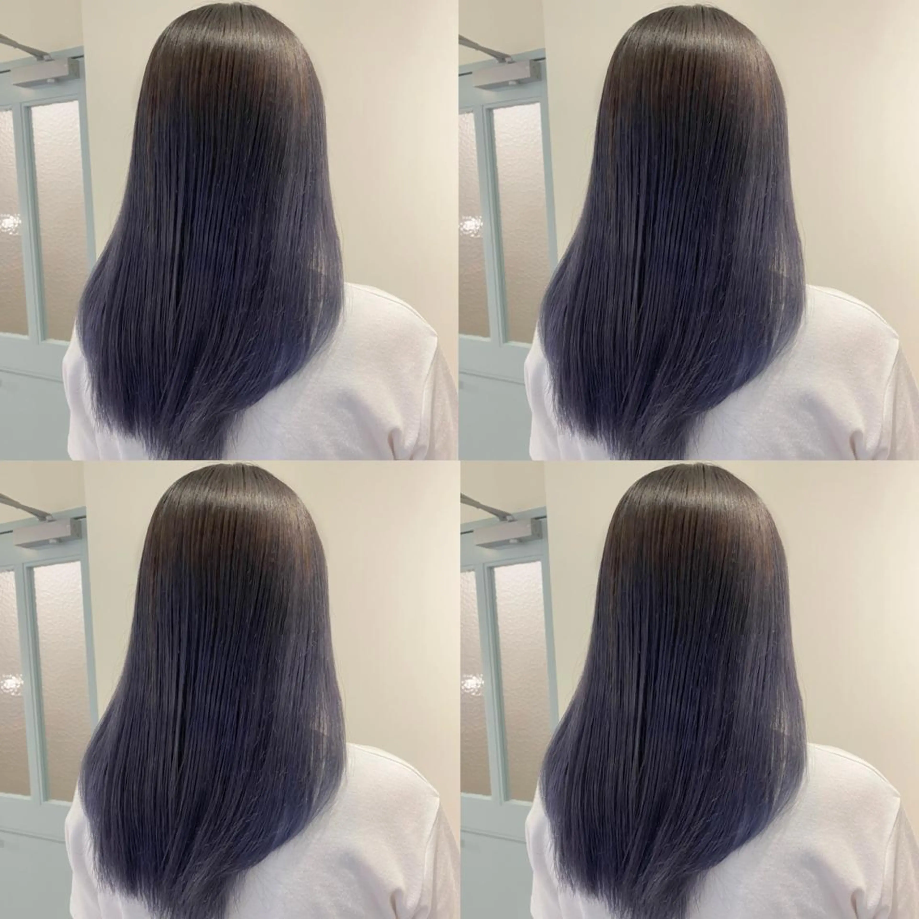 セミロング カラー グラデーションカラー 金島 青のヘアスタイル