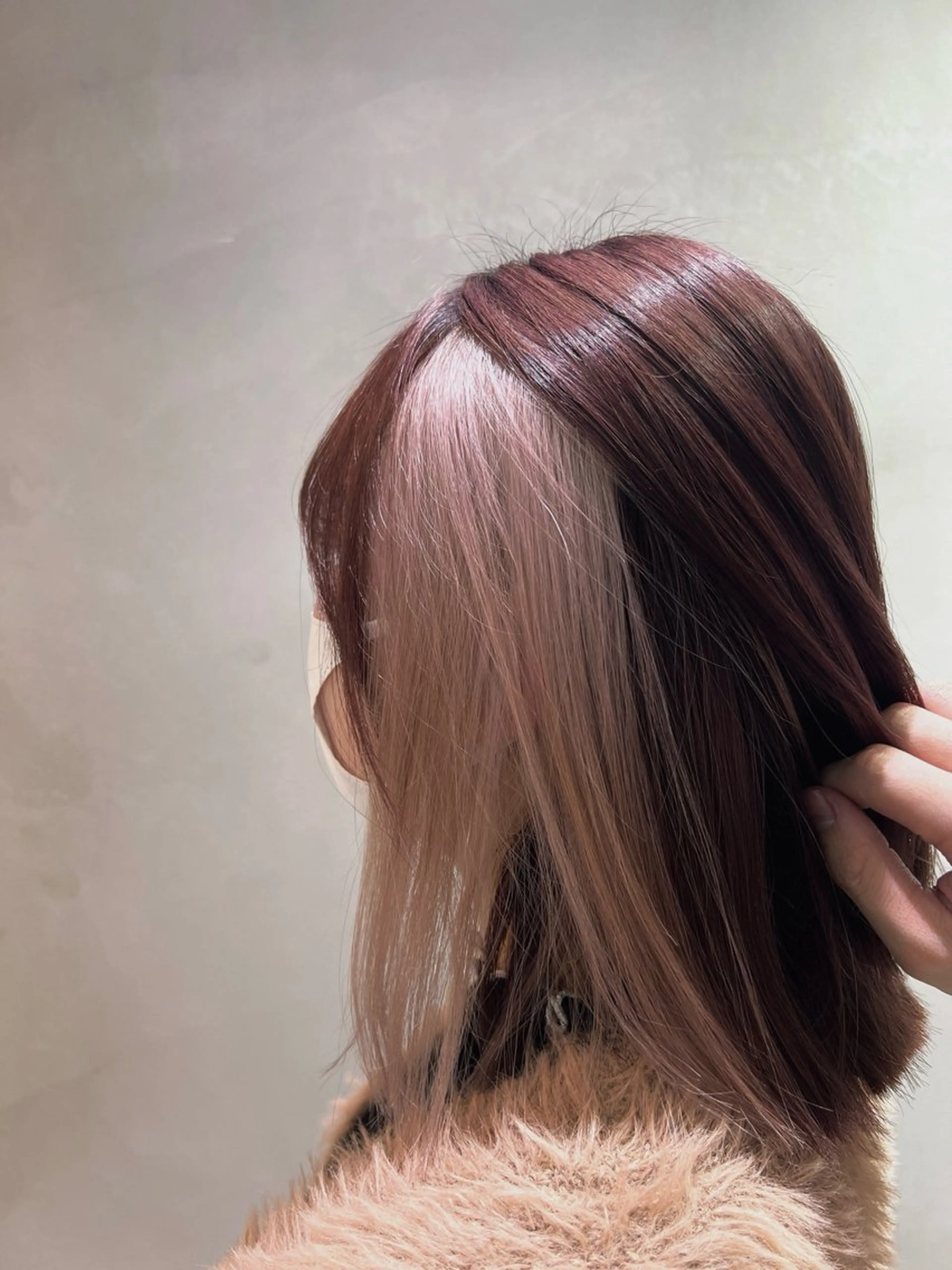 ミディアム カラー ベージュカラー ブリーチ ブラウンカラー ピンクカラー ピンクブラウン カットモデル募集中/ 渋谷/メンズ/アリジのヘアスタイル