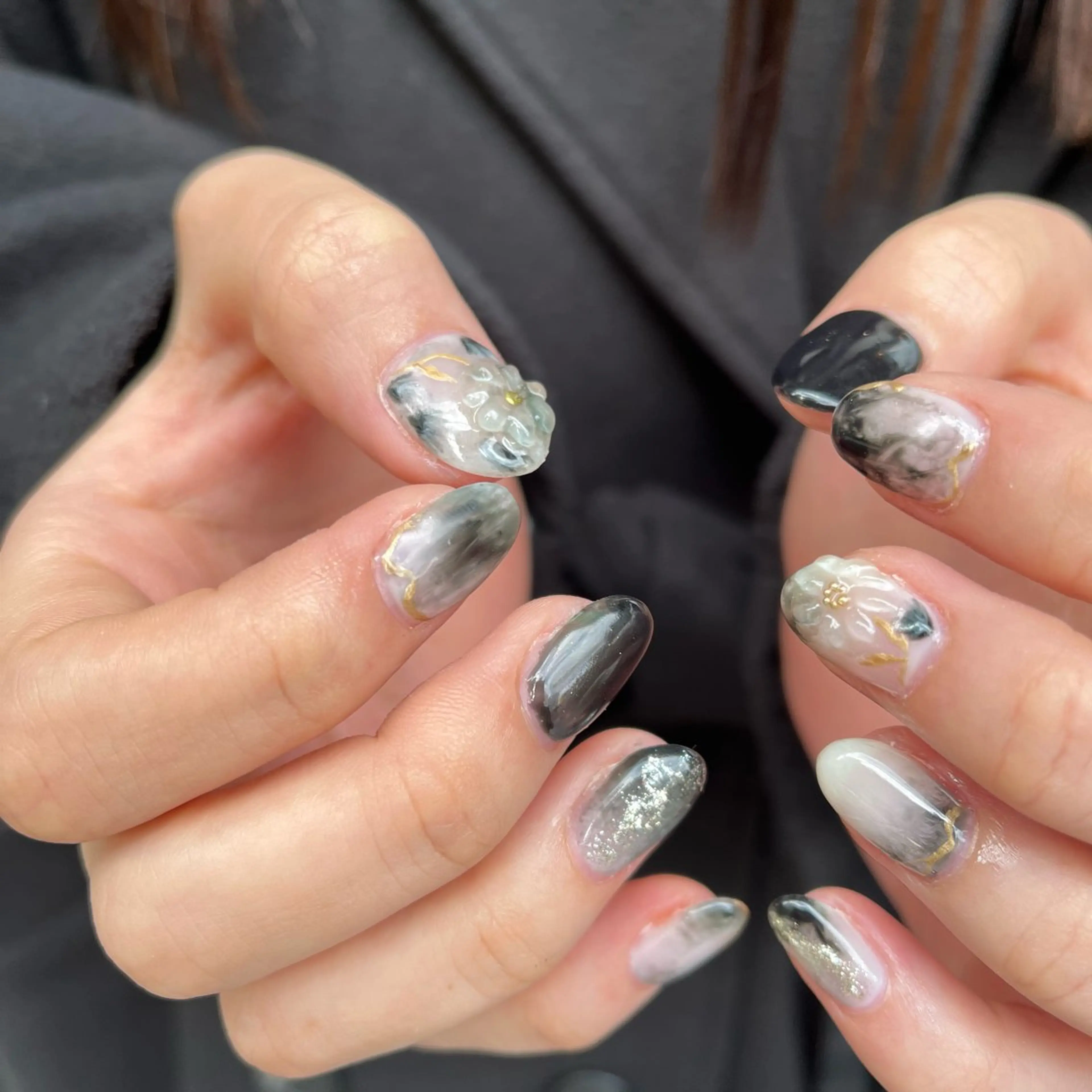 ネイル 成人式 kurogi nanakaのネイルデザイン