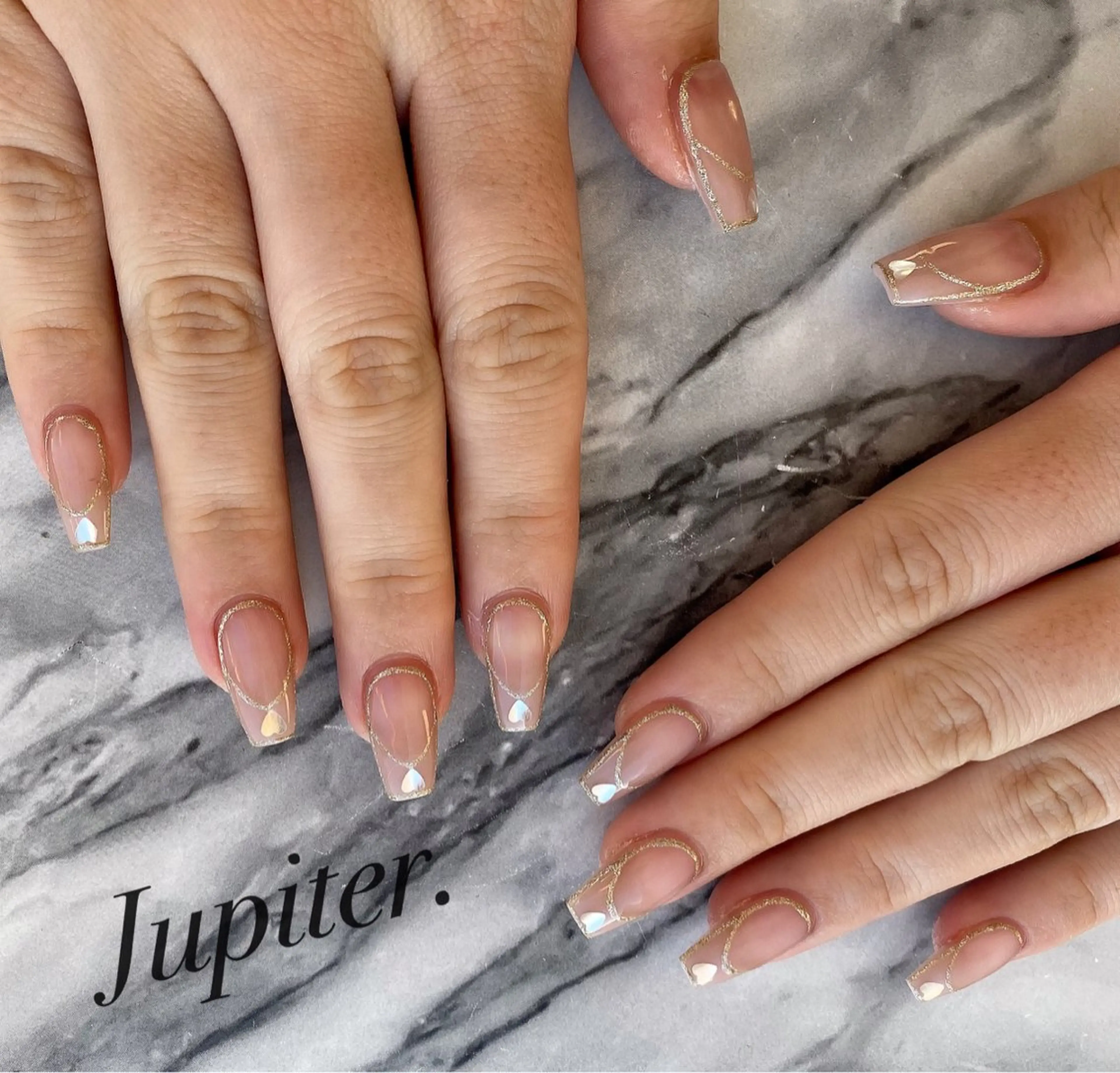 ネイル フレンチネイル ハート PrivateSalon Jupiter所属・Jupiter .のネイルデザイン