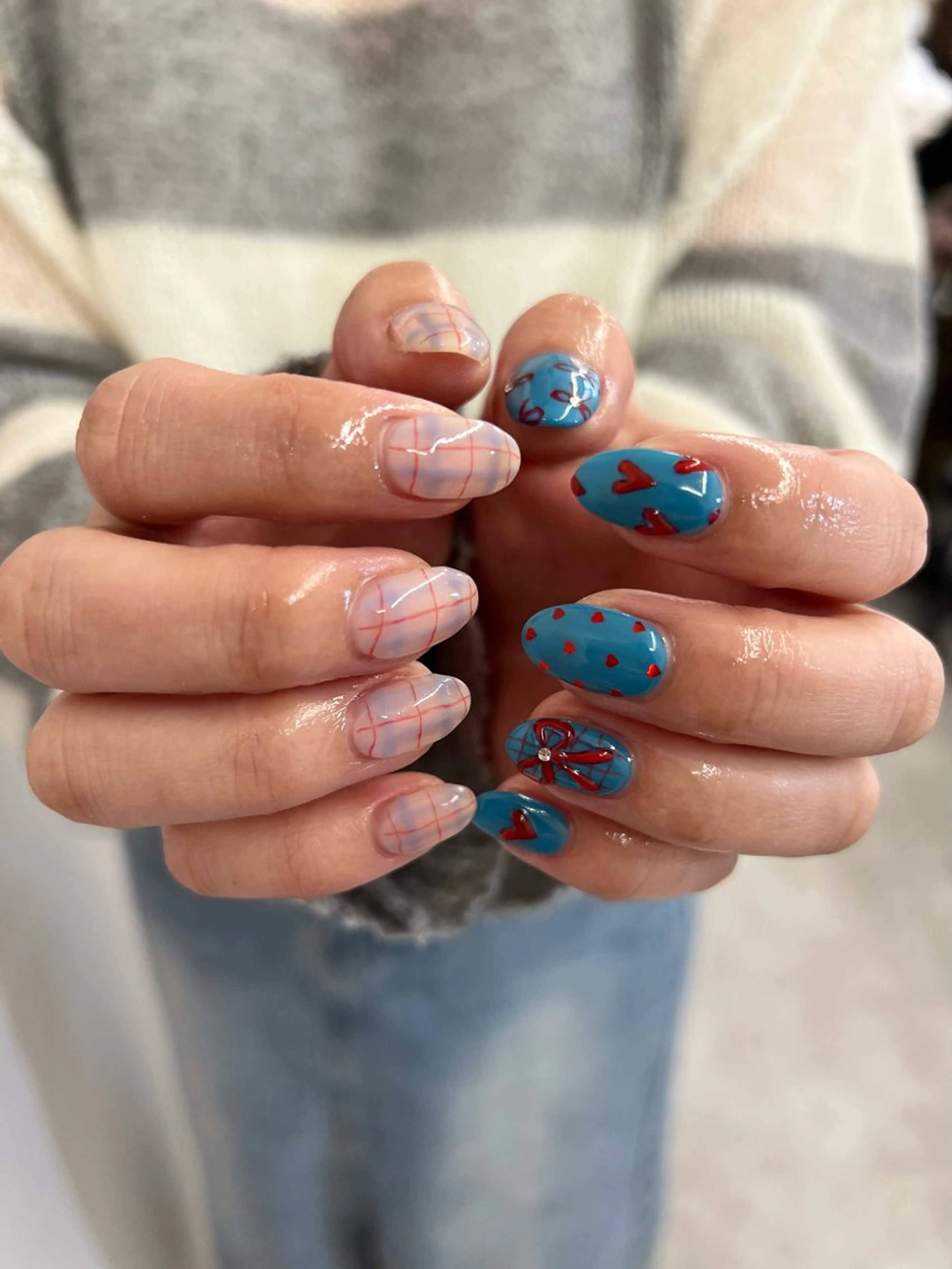 ネイル ジェルネイル ハート マグネットネイル ニュアンスネイル パラジェル ハンドネイル ハンドケア Bana_ Nailのネイルデザイン