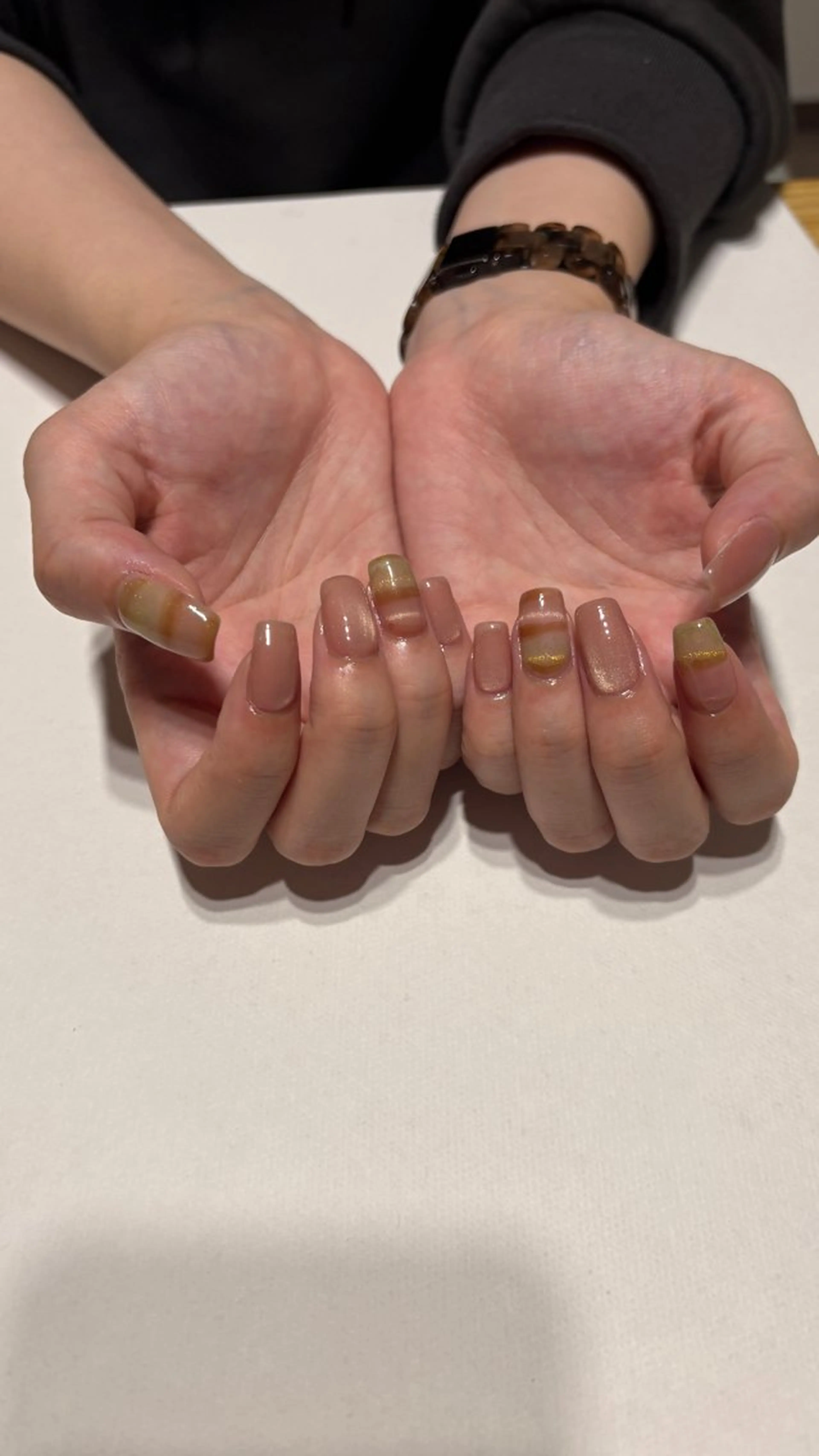 ネイル ボーダー ハンドネイル nail salon Cyaanのネイルデザイン