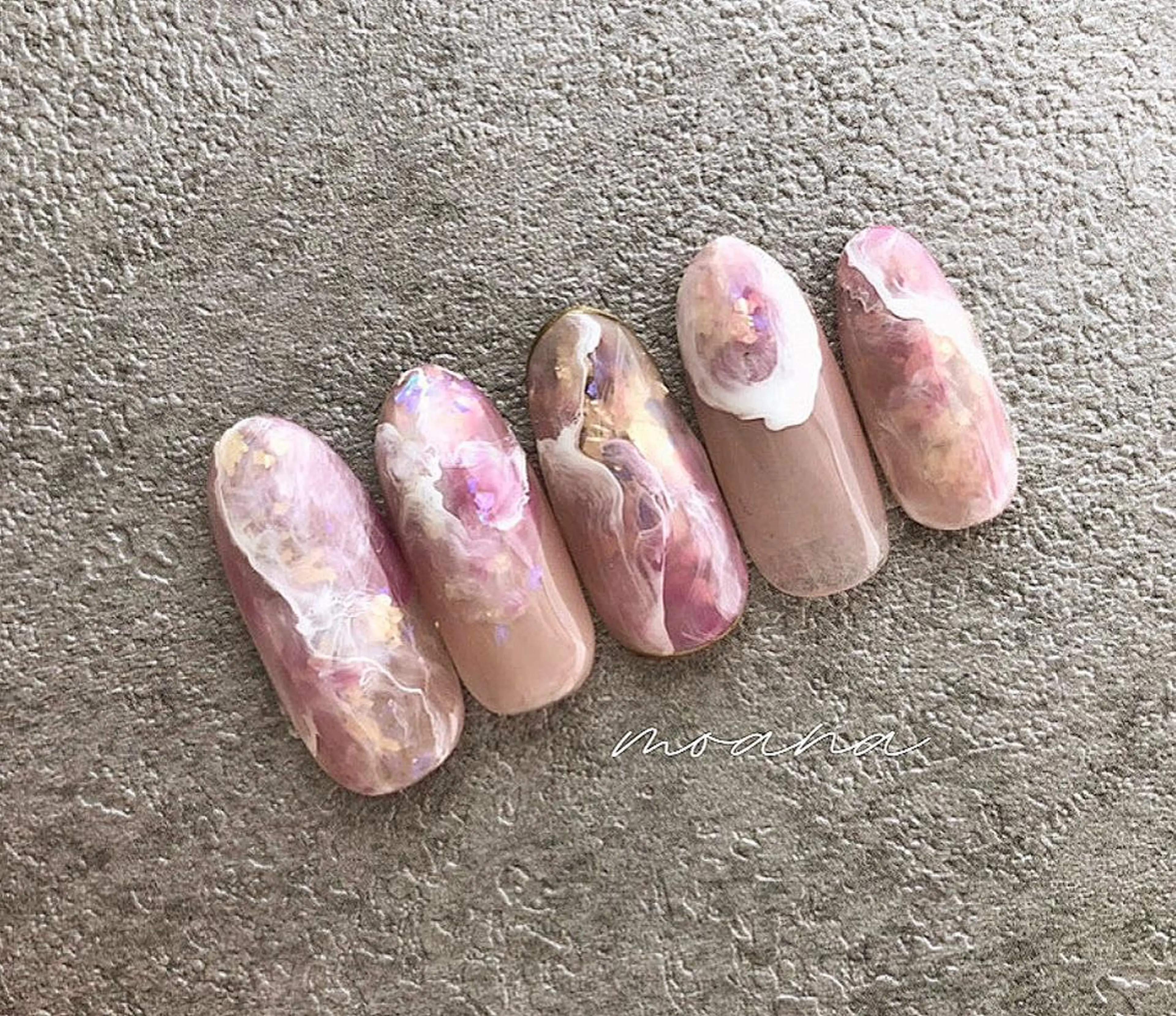 ネイル アートネイル 大理石ネイル(マーブル) マットネイル ニュアンスネイル ハンドネイル private salonMOANAのネイルデザイン