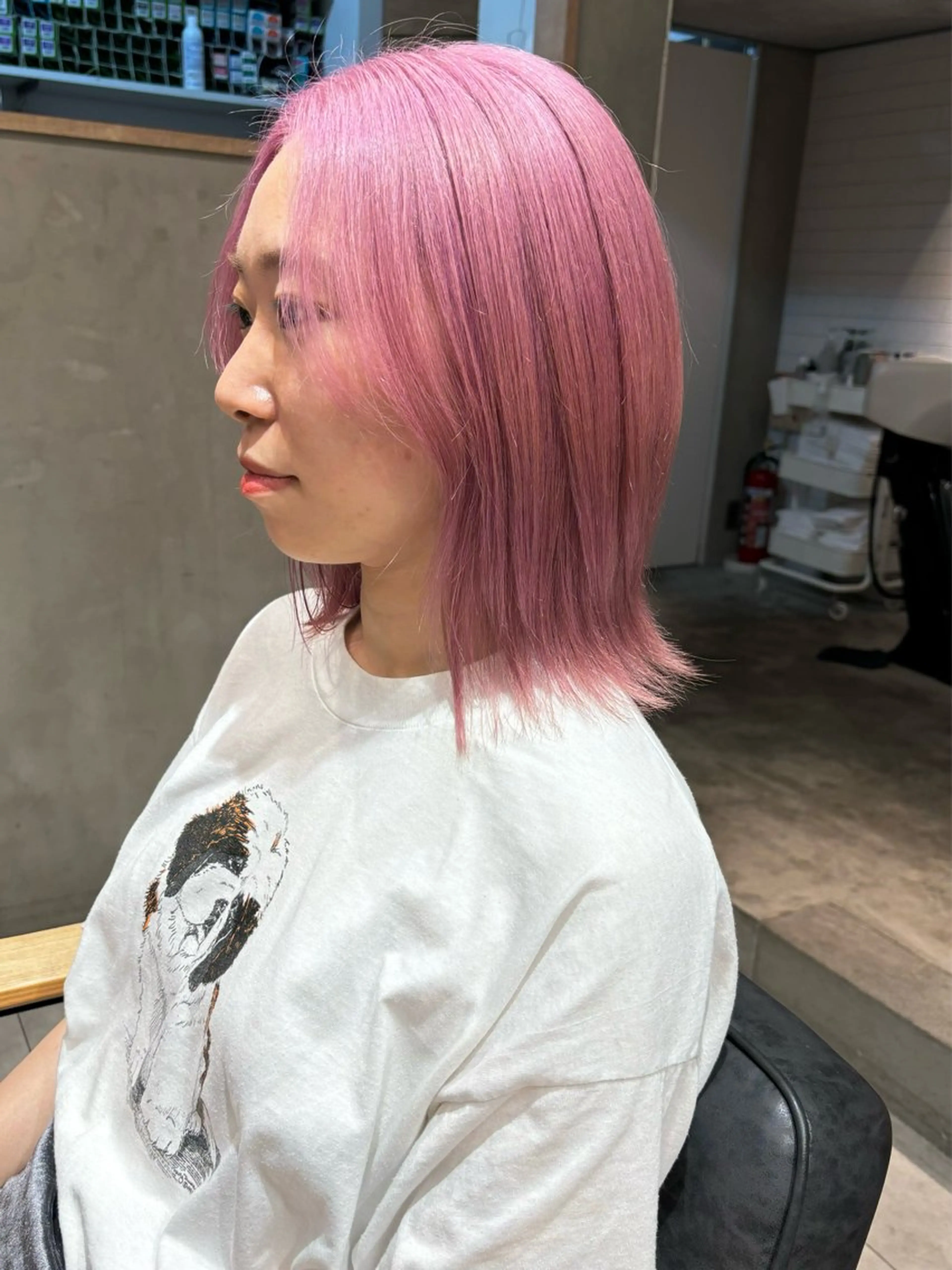 ミディアム カラー ヘアカラー 井上 唯のヘアスタイル