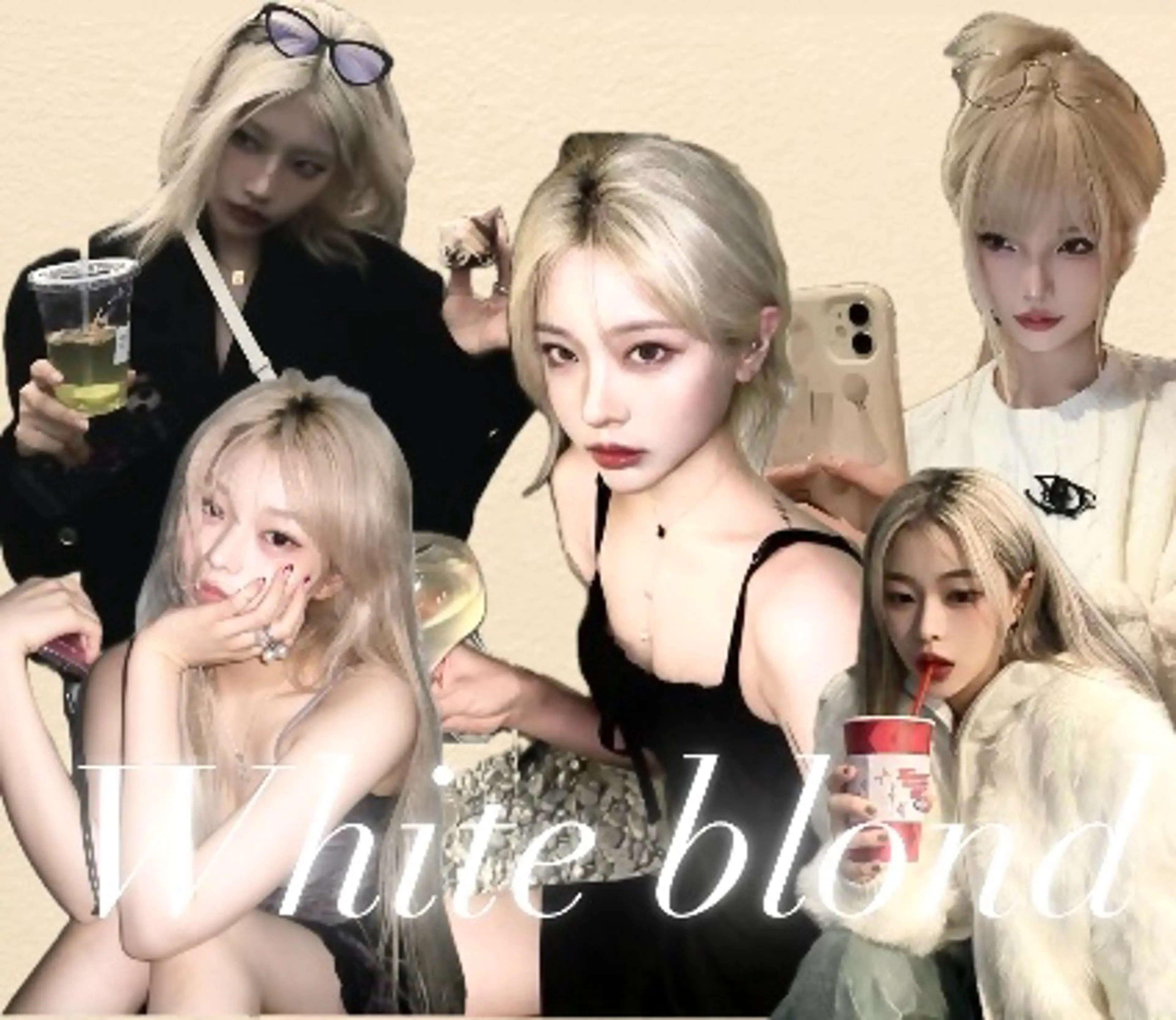 ミディアム カラー ブリーチ ブロンド ホワイトブロンド ヘアカラー ブリーチカラー/ 透明感カラー/竜希のヘアスタイル