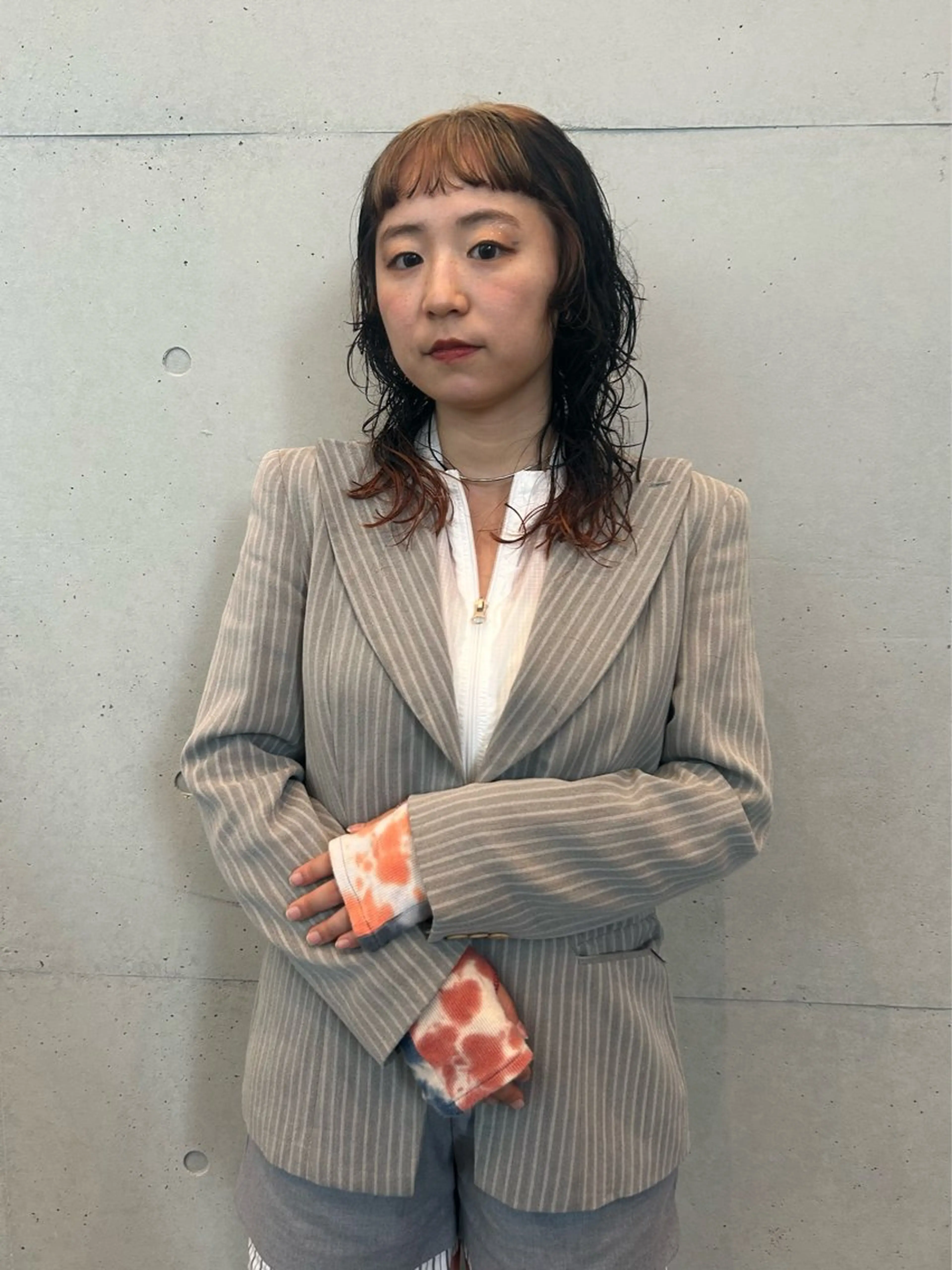 ミディアム カラー パーマ 宮前 芽衣のヘアスタイル