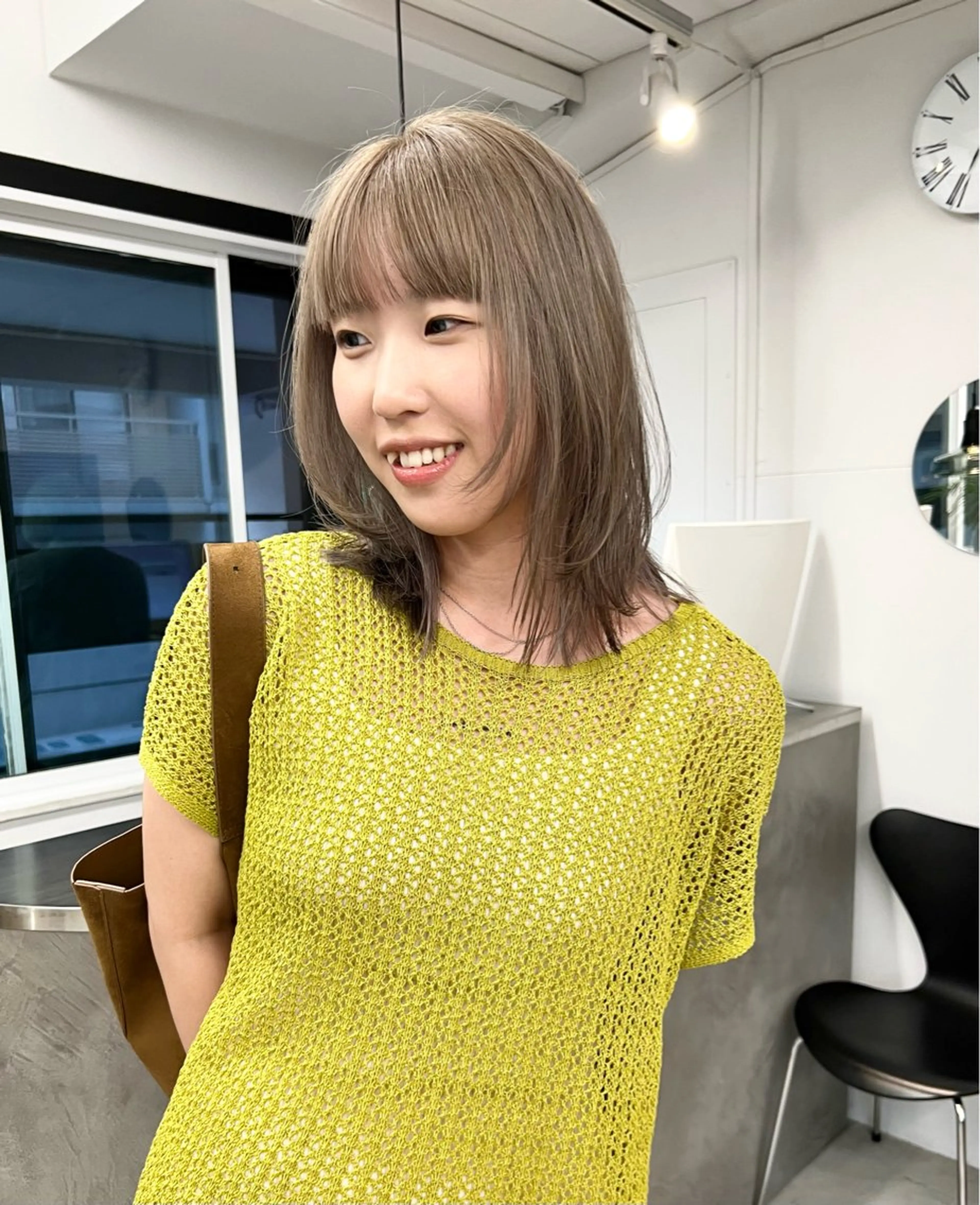 ミディアム カラー ヘアカラー 樫原裕二/レイヤー カット/透明感カラーのヘアスタイル