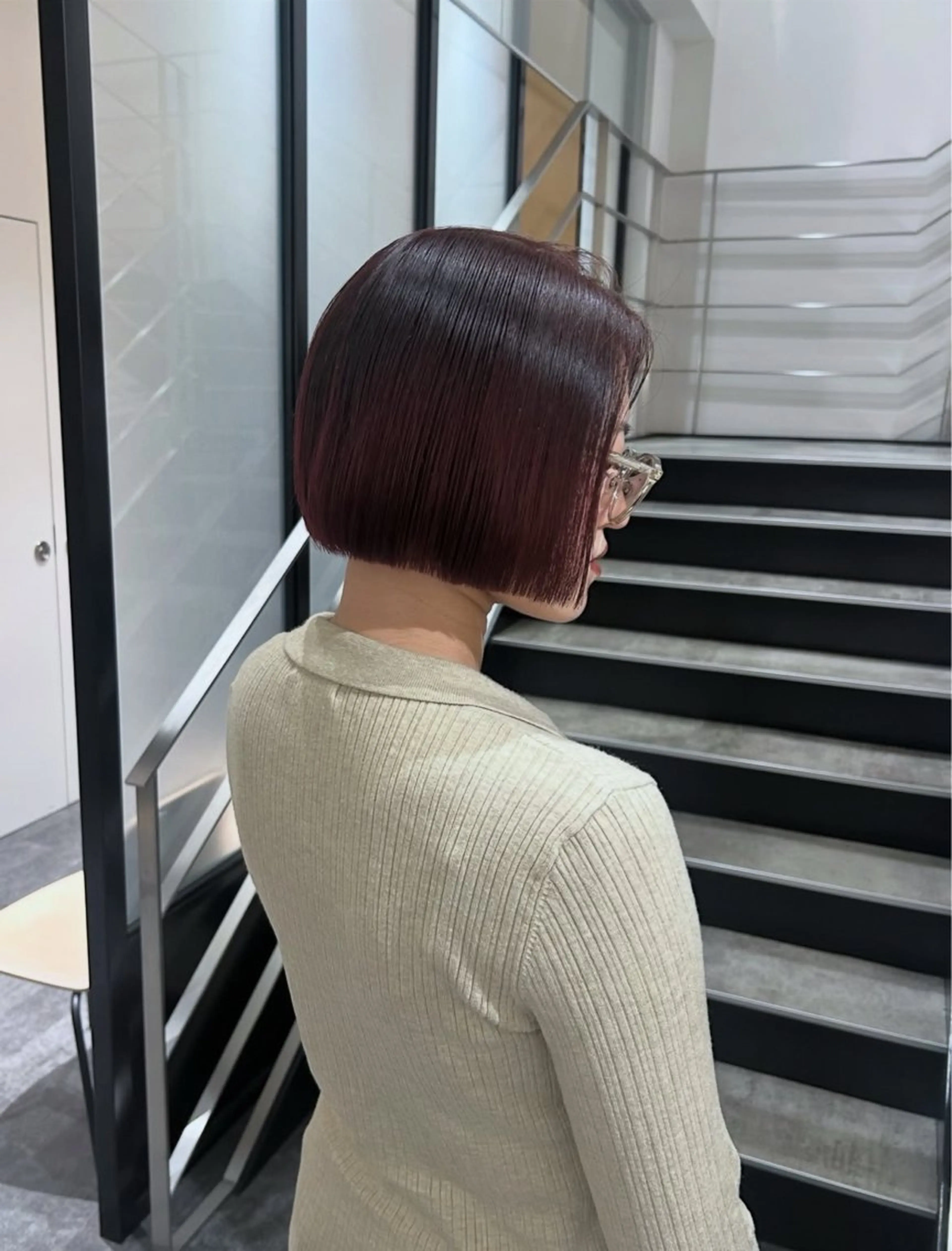 ミディアム カラー ボルドーカラー カット ヘアカラー stylist 🌸 kana.のヘアスタイル