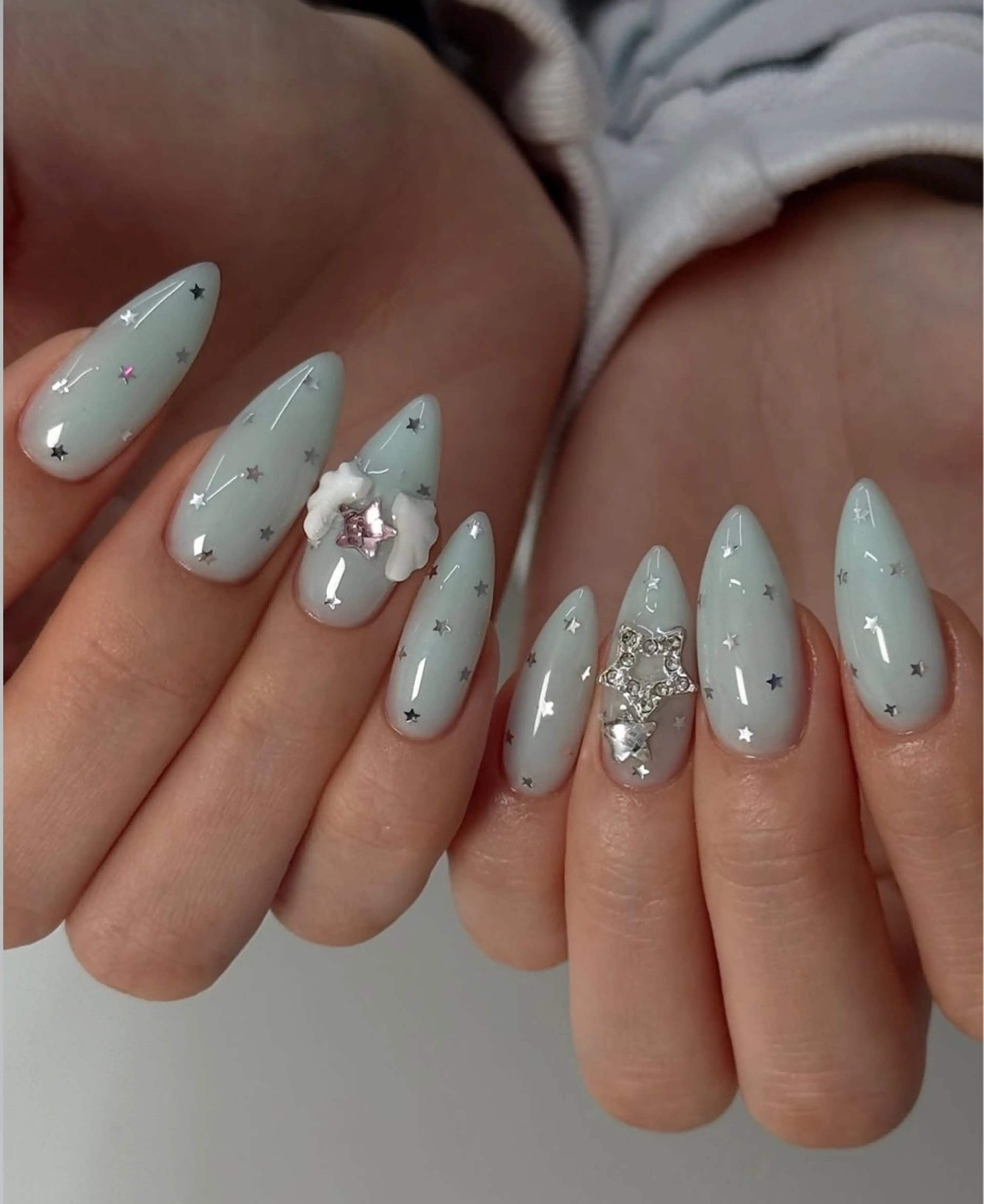 セミロング 韓国風ヘア ハンドネイル Aila Nail HanChanのネイルデザイン