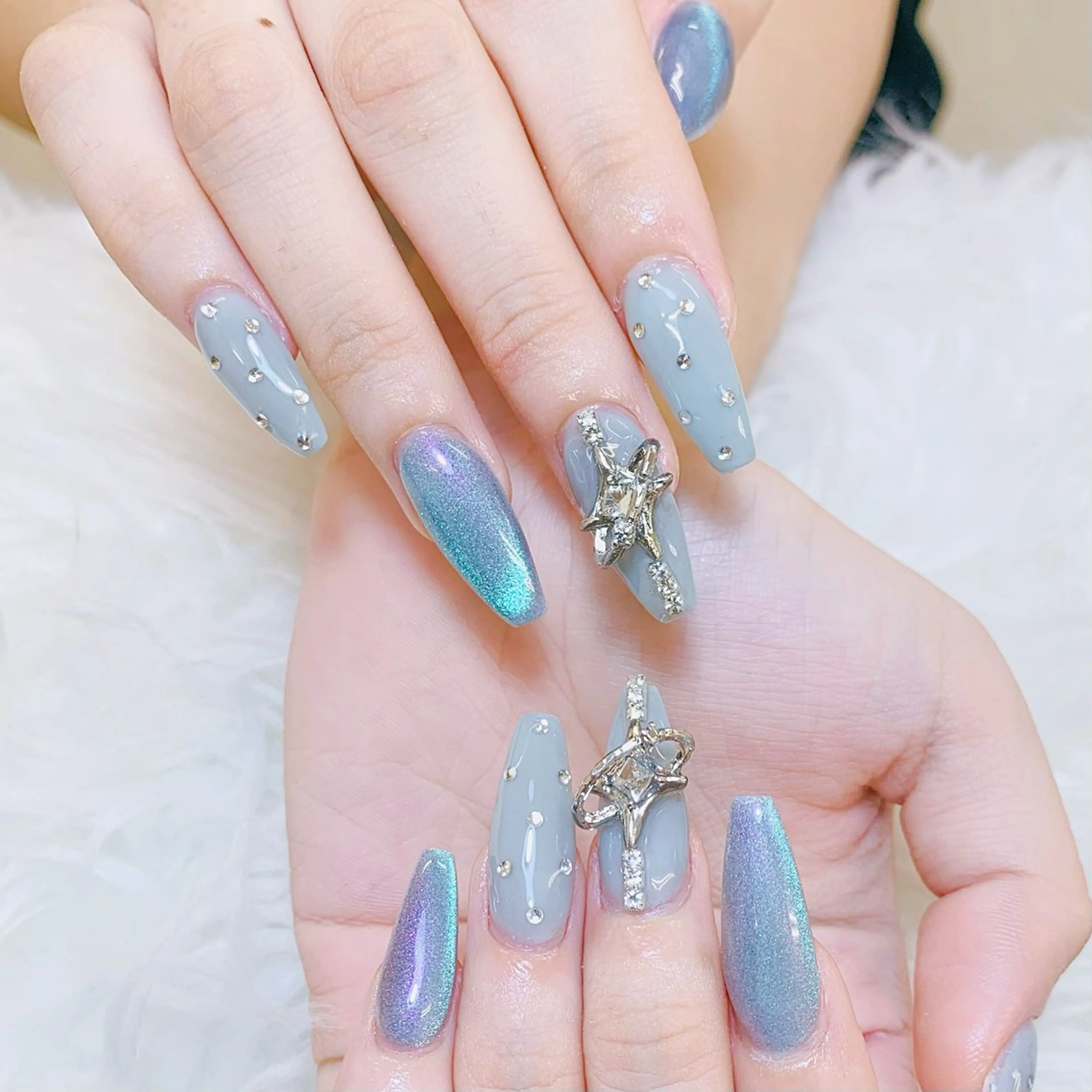 ネイル チークネイル 長さ出し フラッシュネイル フレンチネイル グラデーション ハンドネイル AN NAIL SALONのネイルデザイン