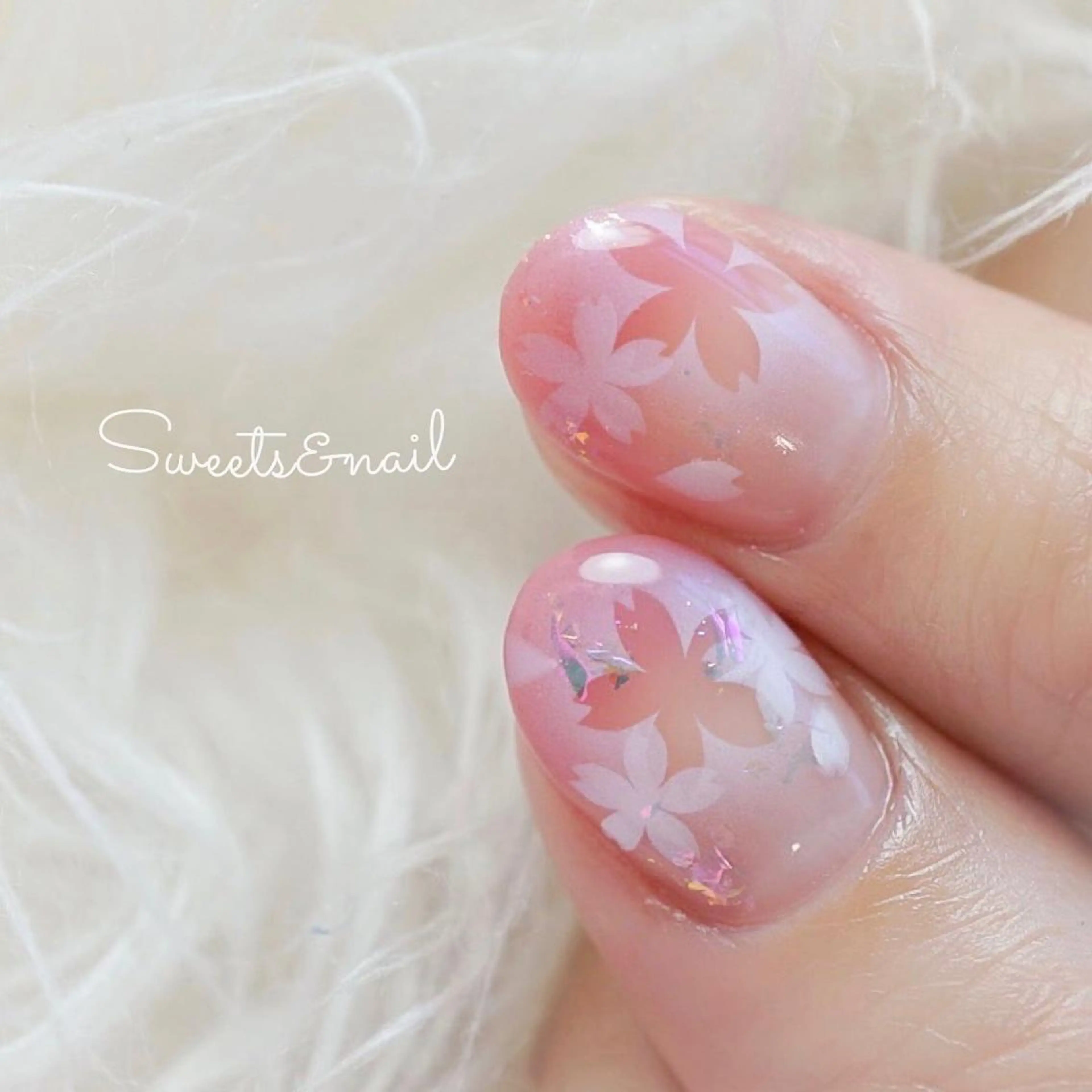 ネイル 桜ネイル フラワーネイル ジェルネイル グラデーション ピンク Sweets＆ nail みなこのネイルデザイン