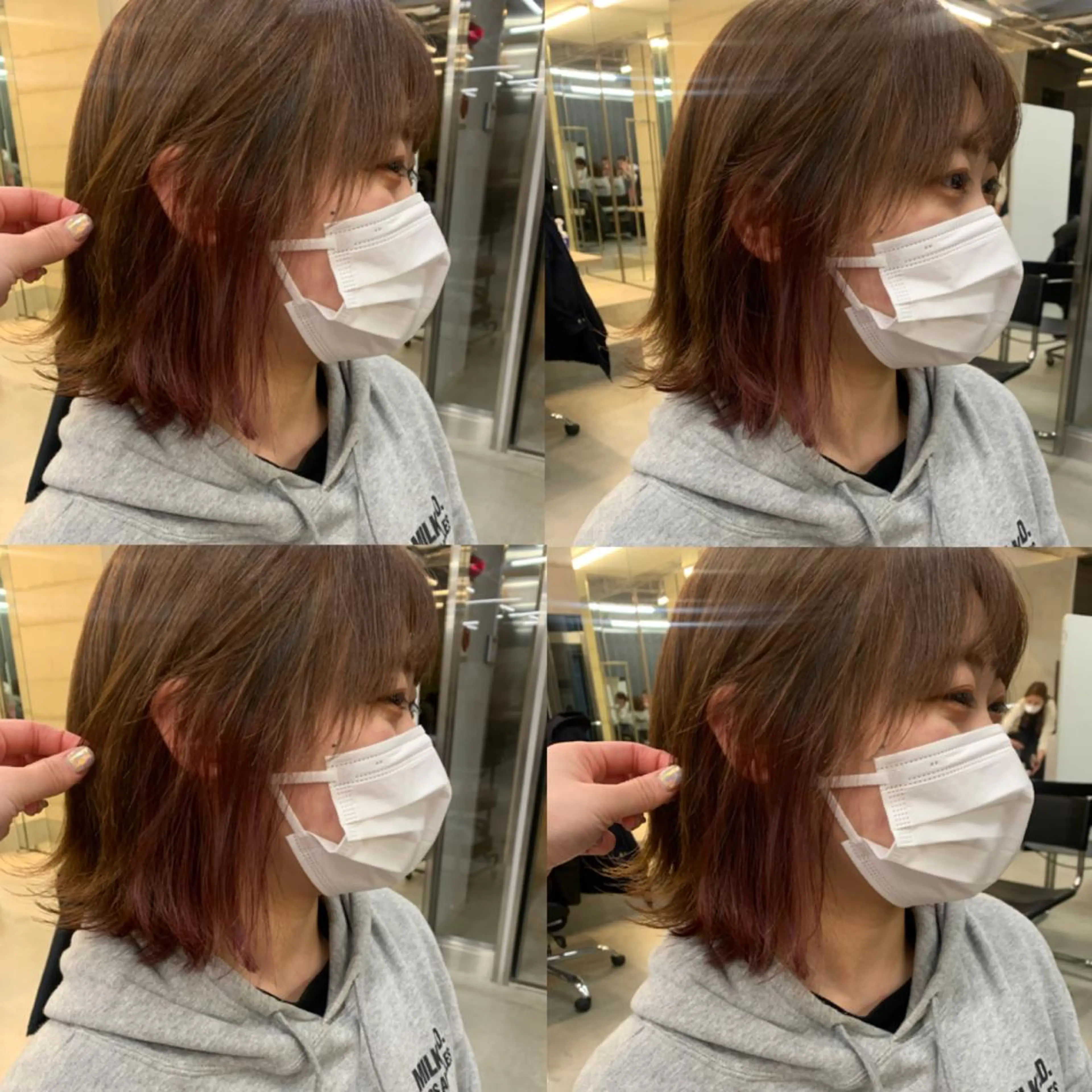 ミディアム カラー 透明感/オリーブ/ グレージュ/YUKAのヘアスタイル