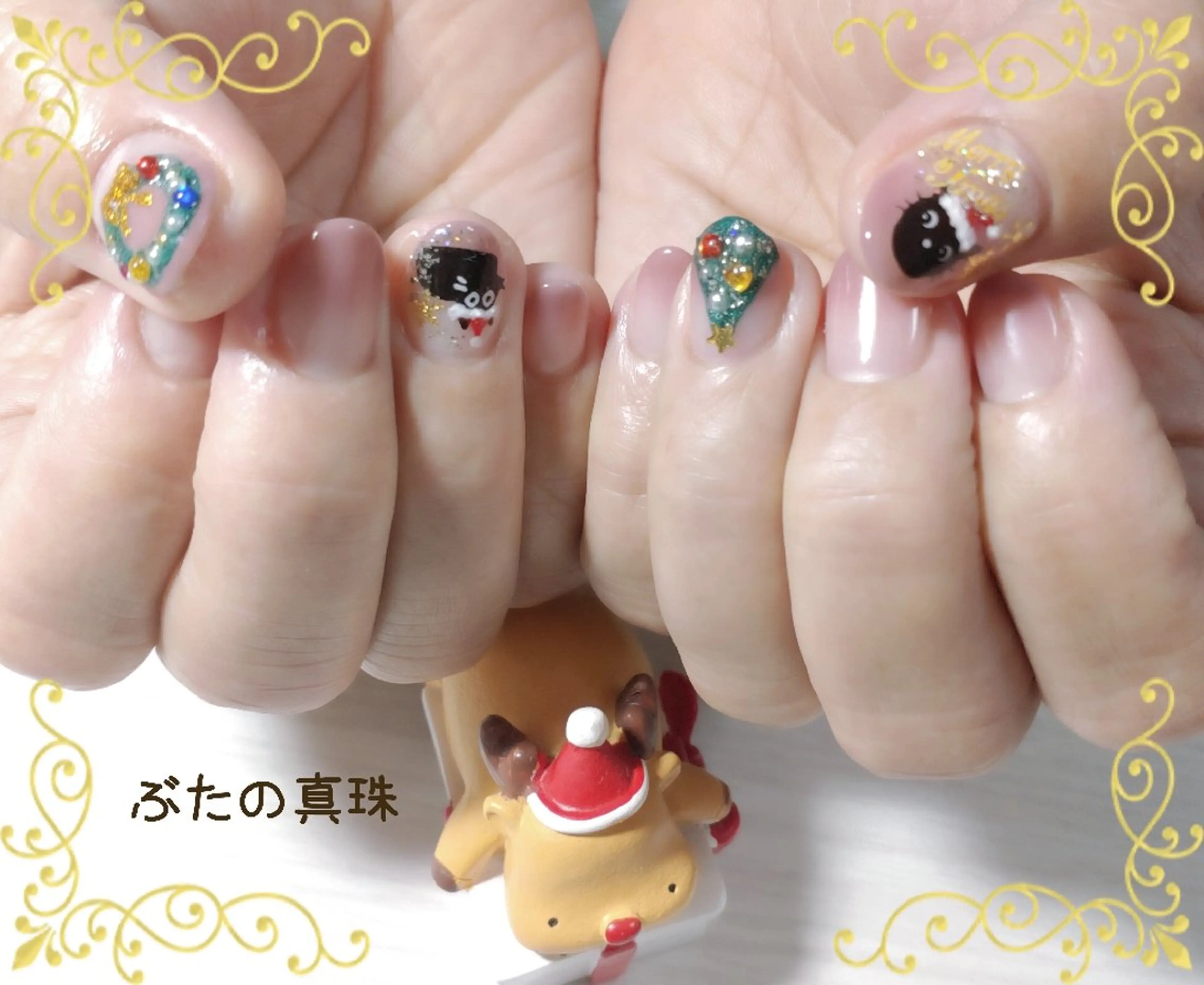 ネイル 冬ネイル クリスマス ハンドネイル 林 珠里のネイルデザイン