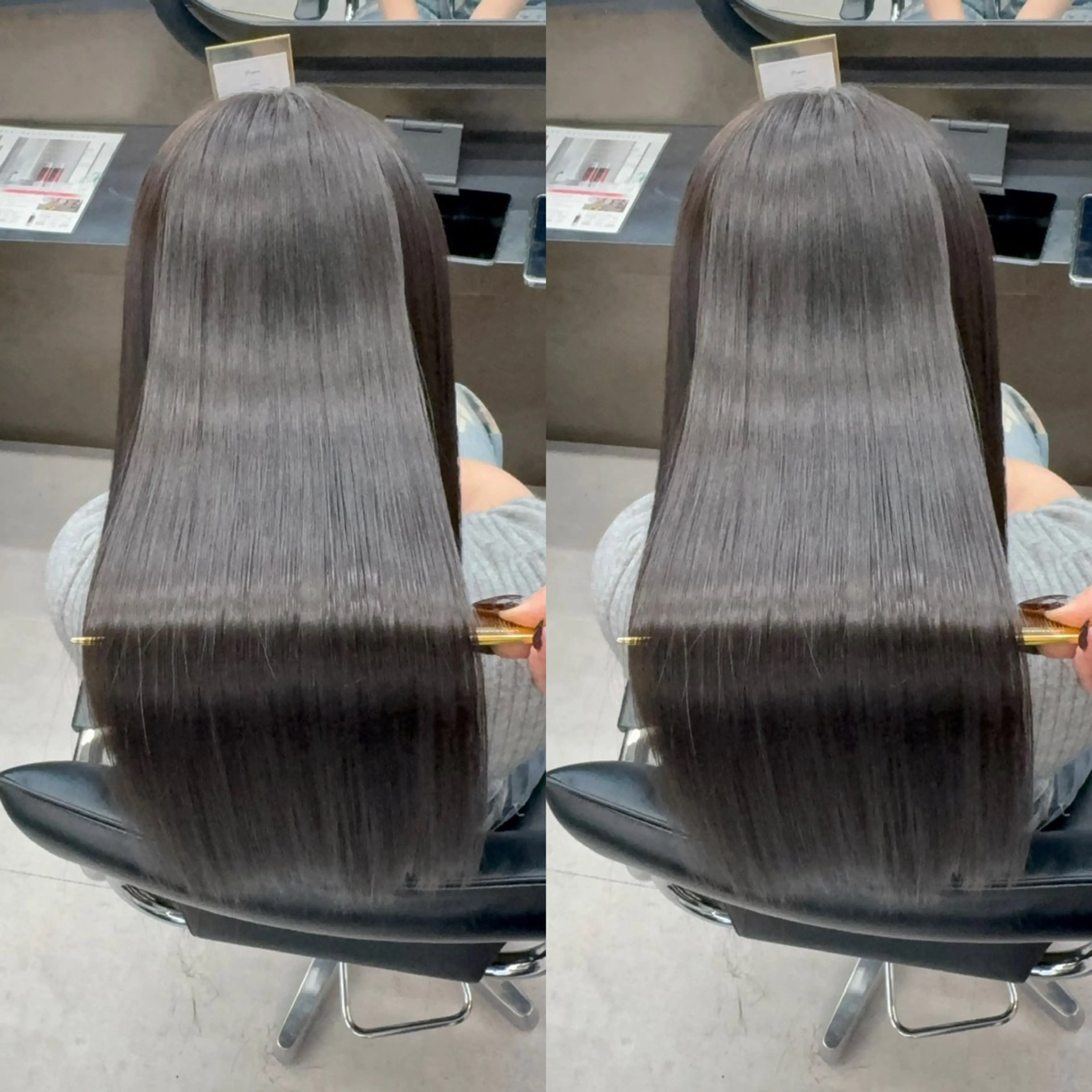 セミロング カラー 縮毛矯正 トリートメント 髪質改善/美髪矯正 艶髪/Takutoのヘアスタイル