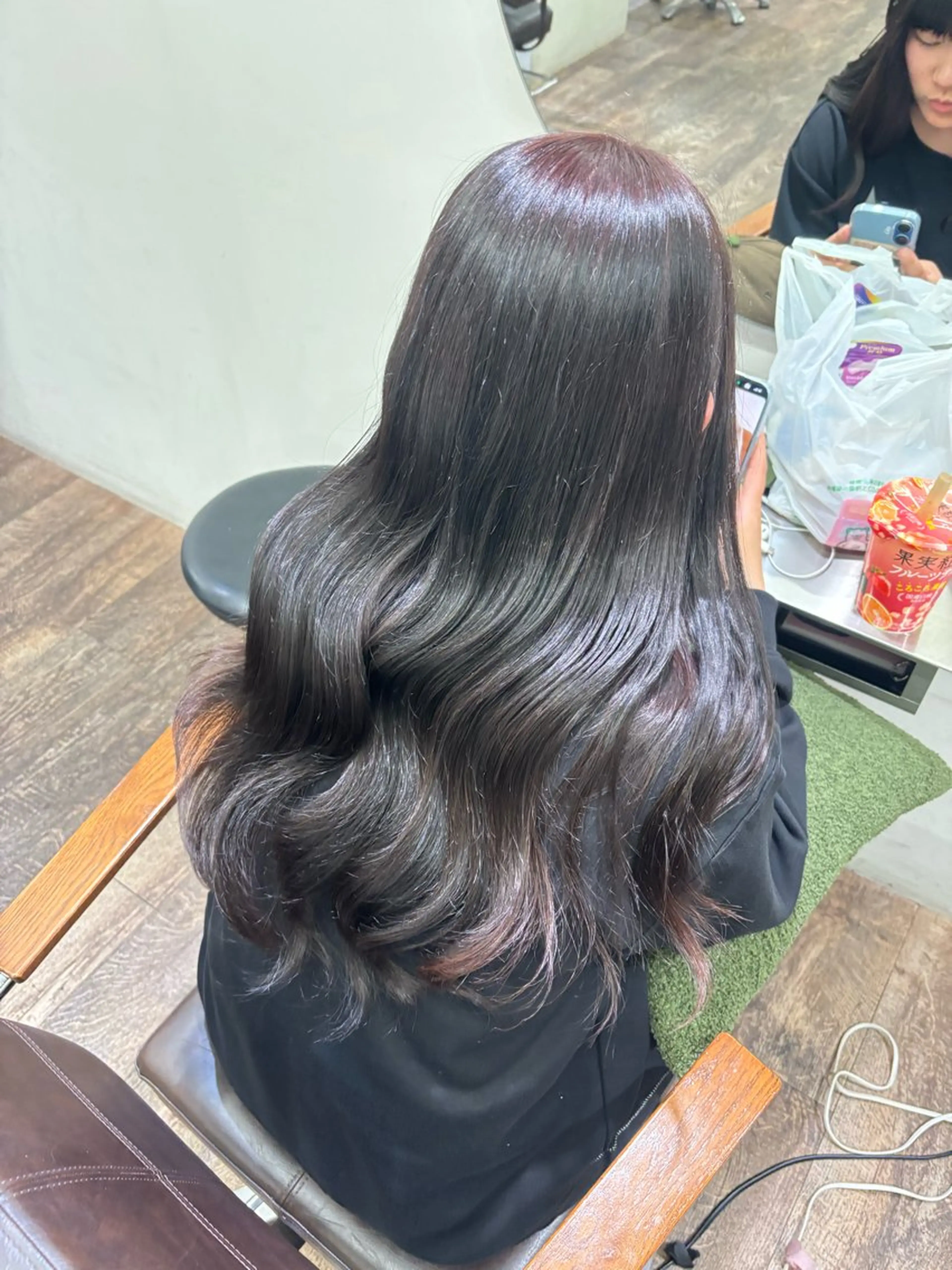 ロング レッドブラウン いのうえ あやののヘアスタイル