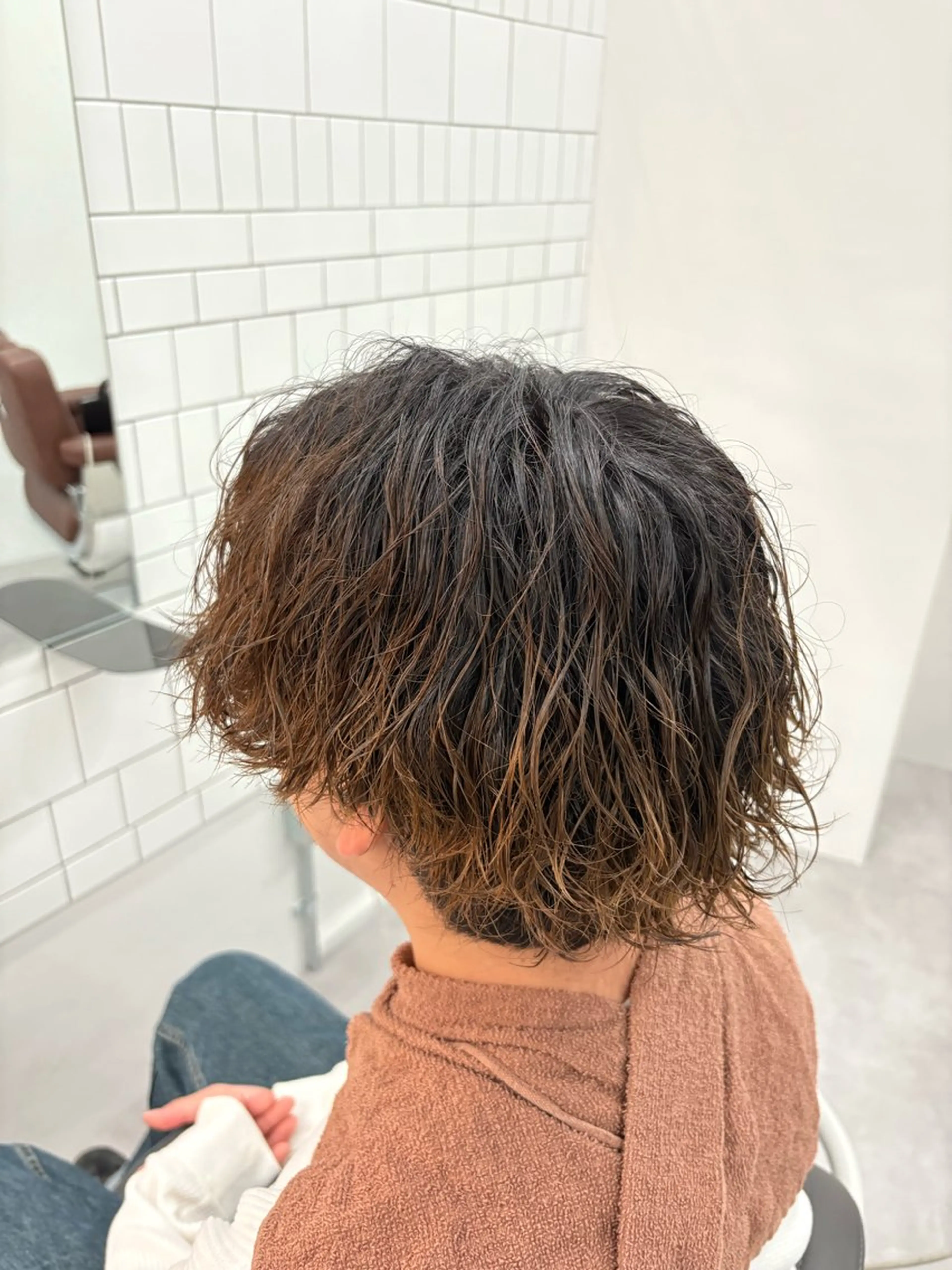 ショート カラー パーマ メンズ 中田 信太郎のヘアスタイル