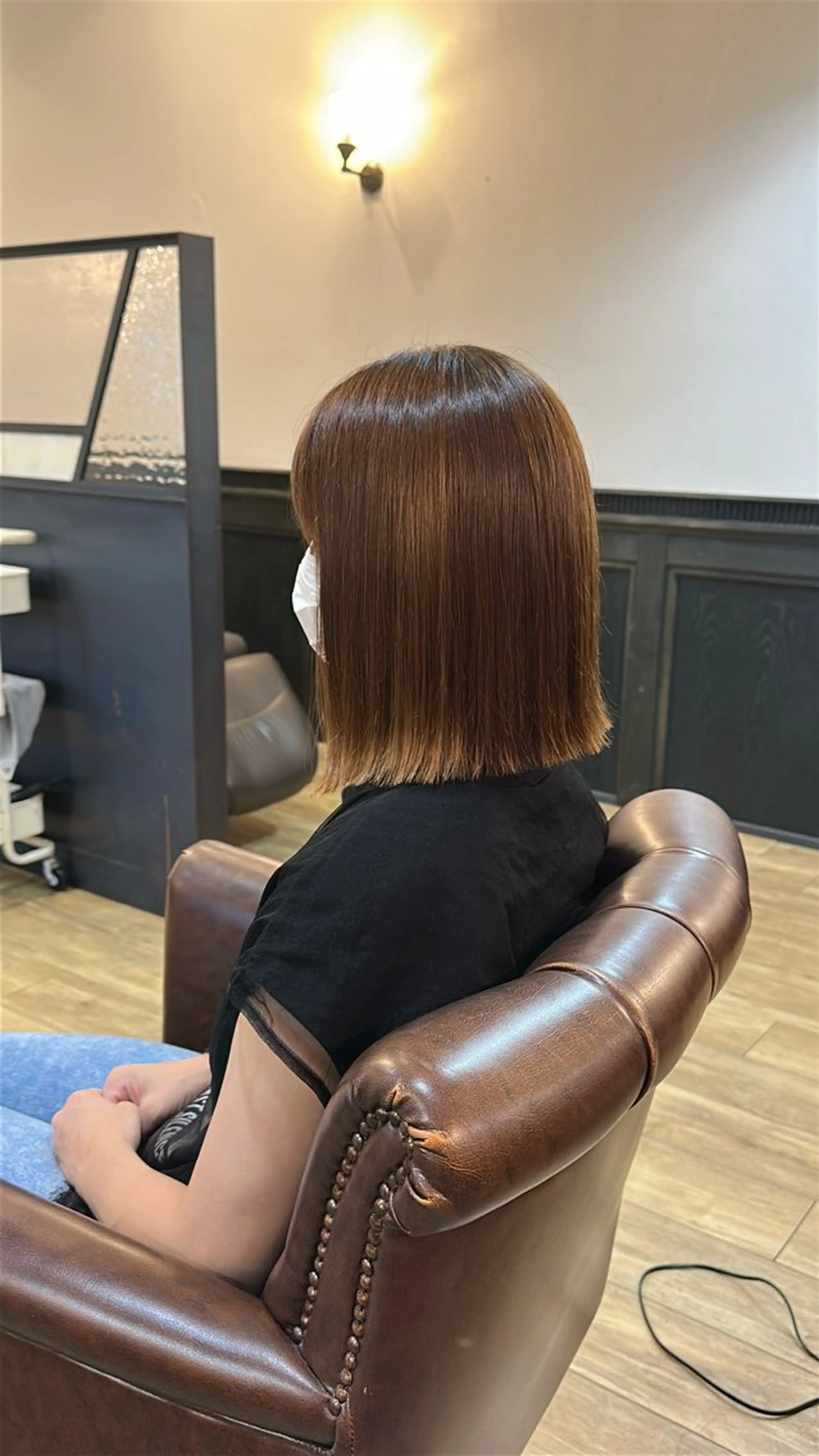 ミディアム カット ツヤ感/透明感カラー /蟹江/harunaのヘアスタイル