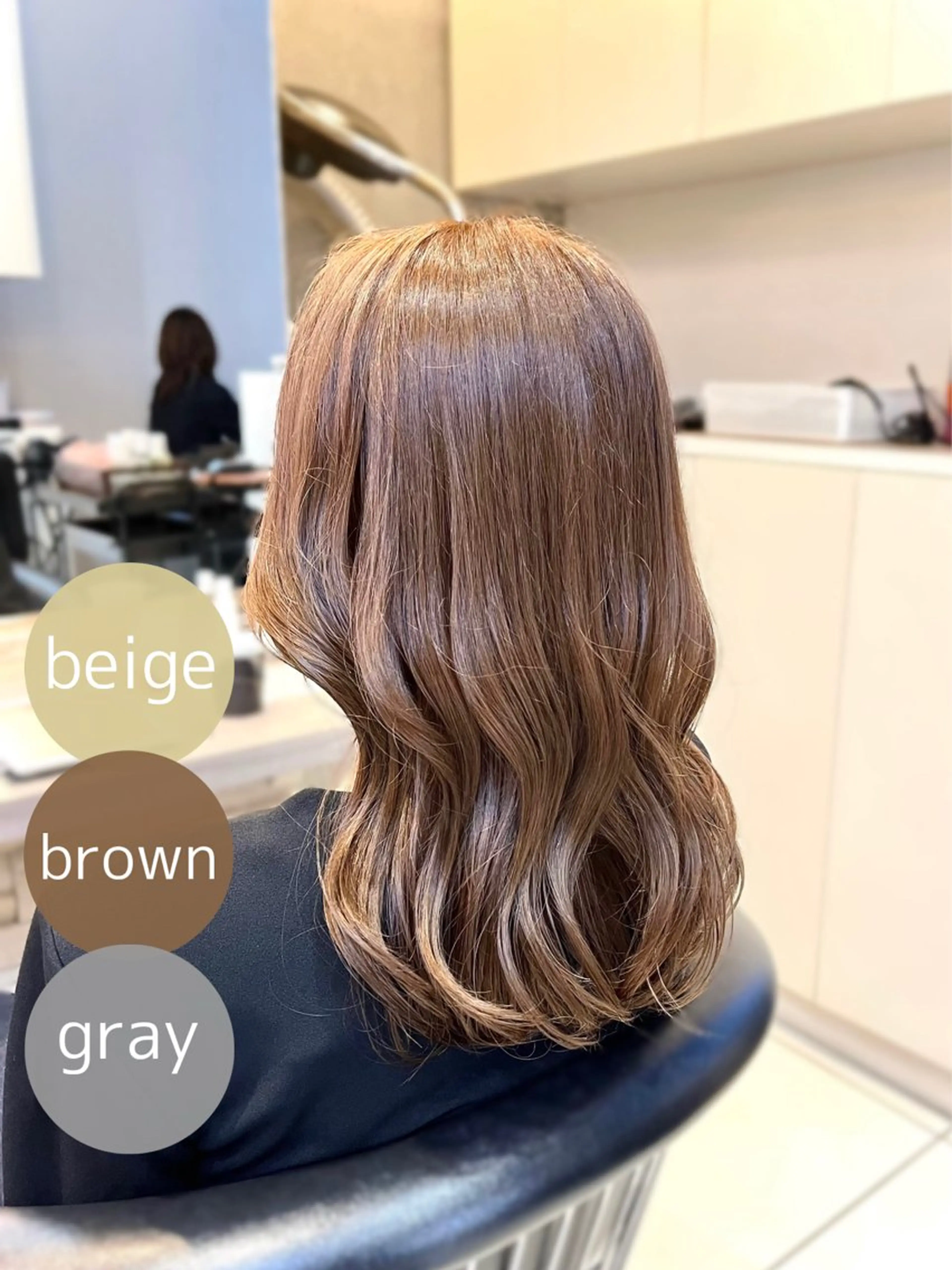 ミディアム カット ヘアカラー トリートメント 透明感カラー/ くびれヘア/館岡俊平のヘアスタイル