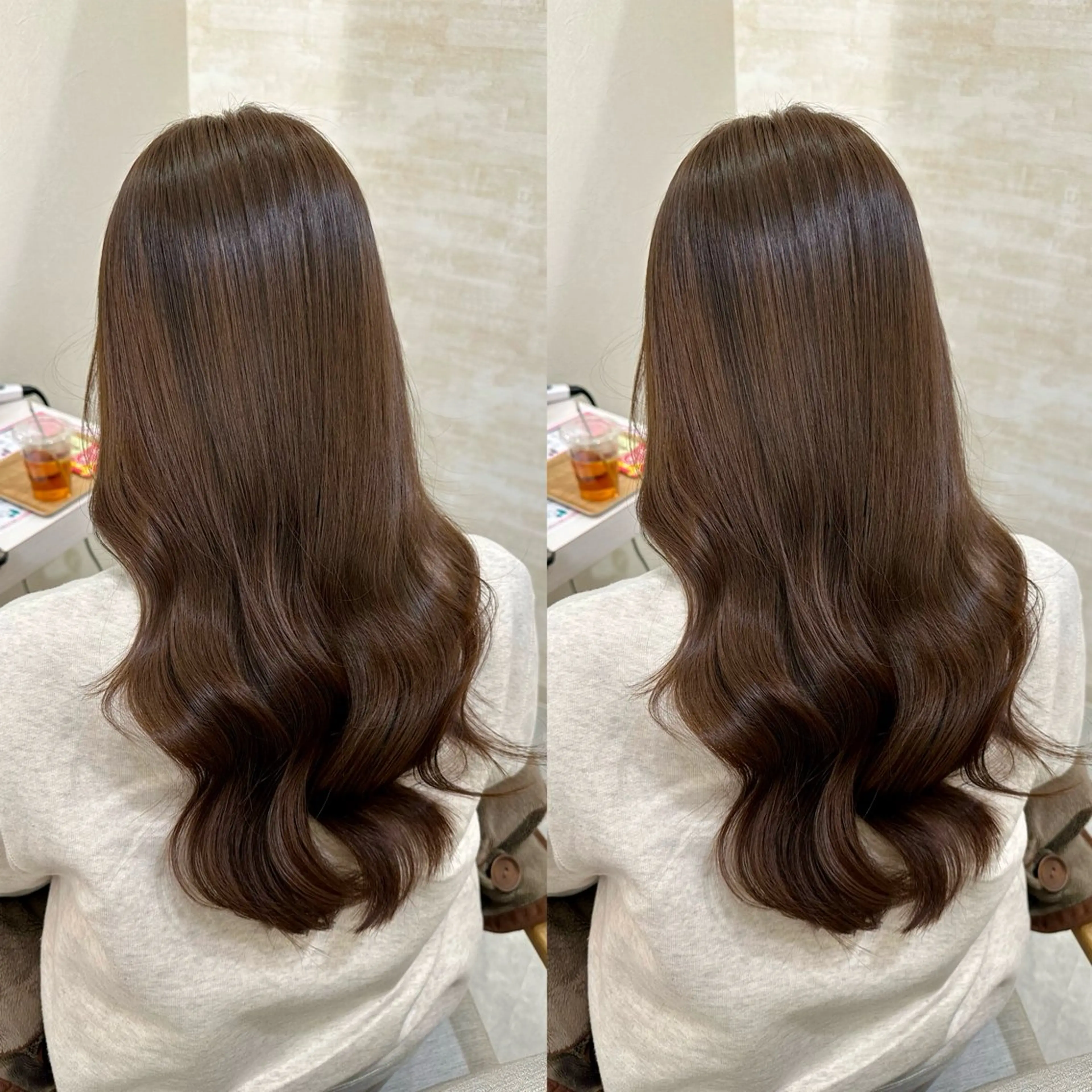 セミロング ヘアカラー トリートメント 髪質改善&ヘアケア 永山若奈のヘアスタイル