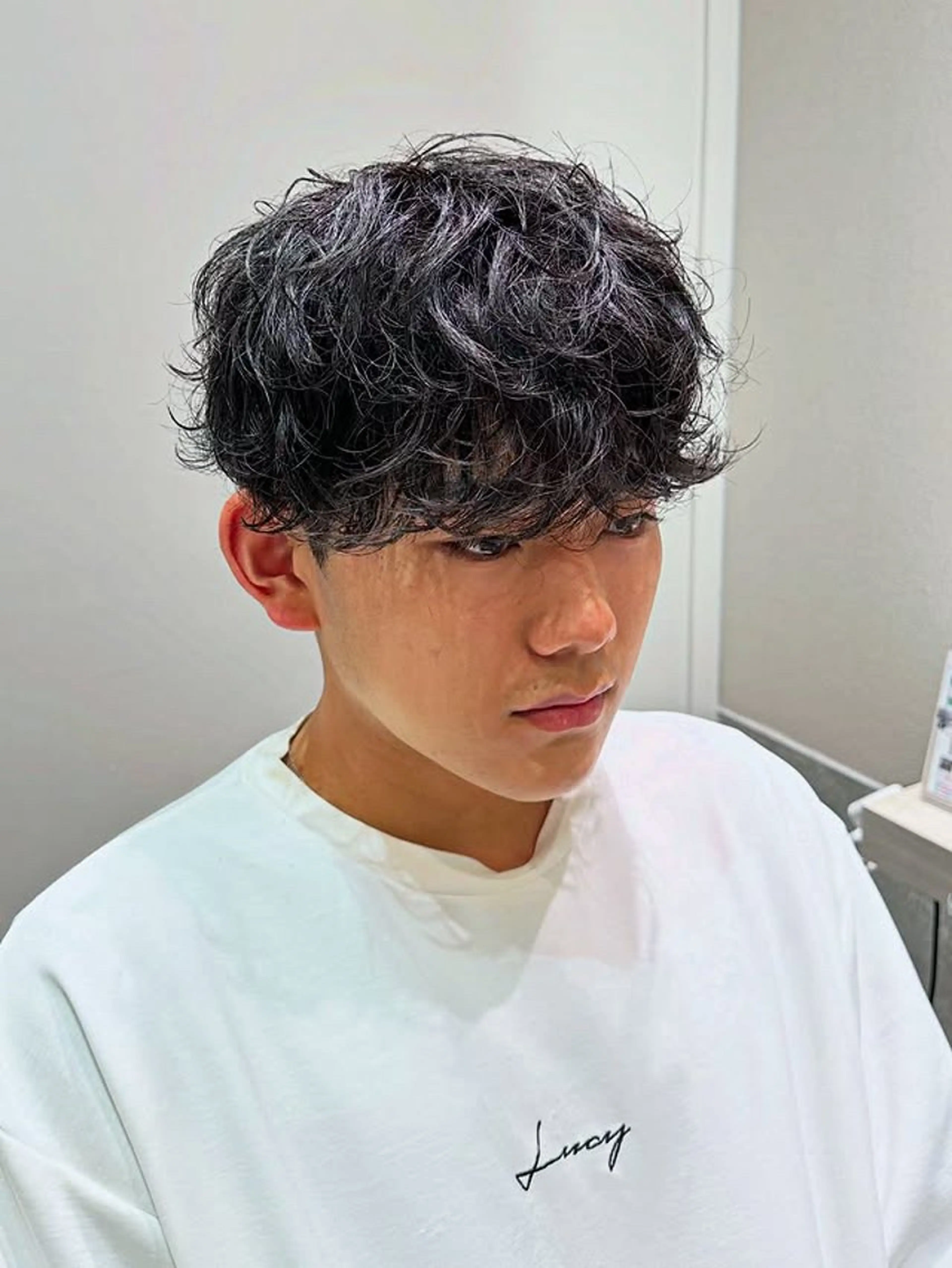 パーマ メンズ マッシュ メンズパーマ カット パーマ 🟦横浜駅メンズパー マ｜小上馬淳司🟦のヘアスタイル