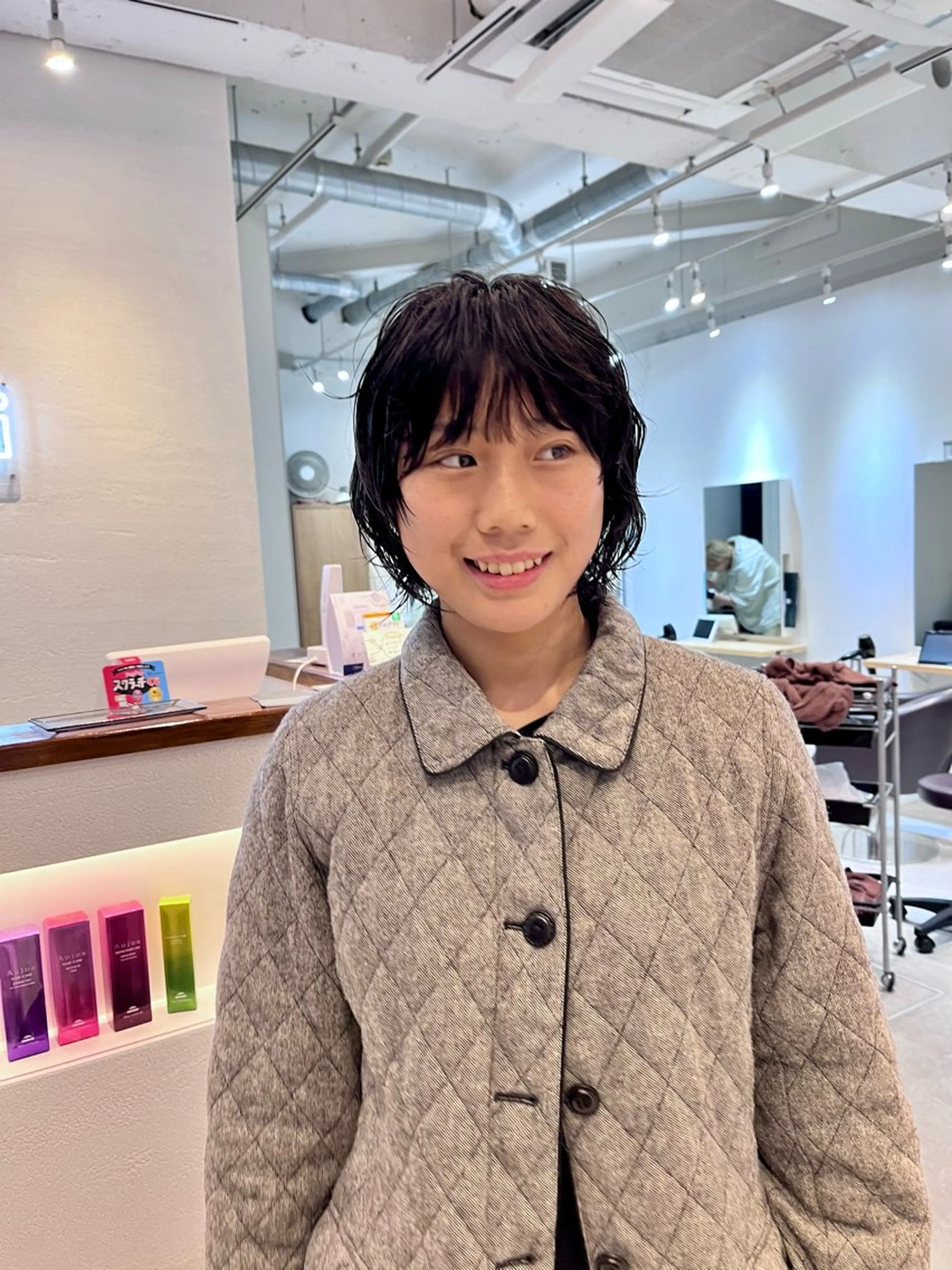 ショート パーマ ショートヘア カット パーマ ヘッドスパ 朝が楽なパーマ 🌱ショート/緒方椋のヘアスタイル