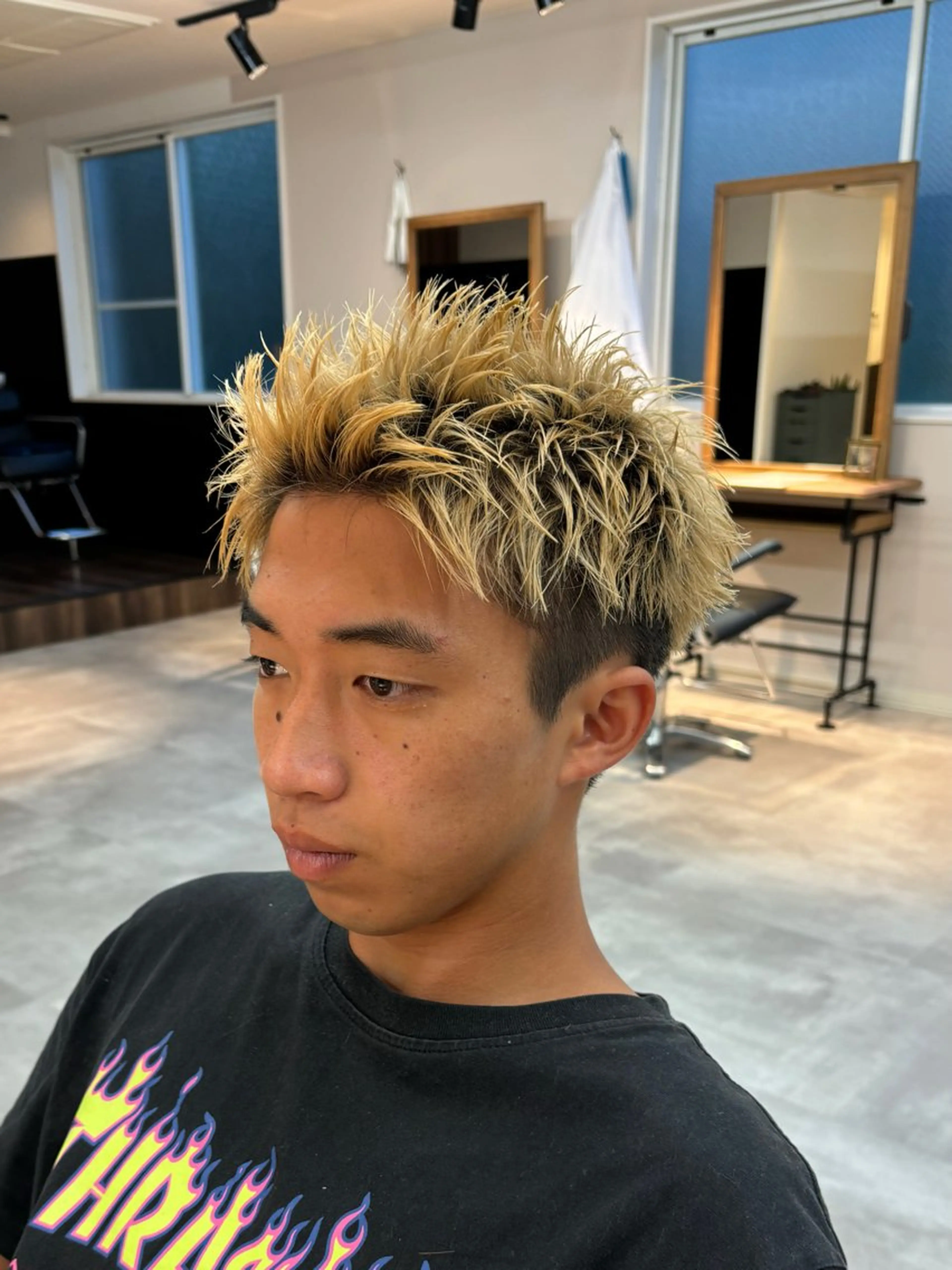 メンズ スパイキーショート カット 保立/フェザーパーマ /メンズカット千葉のヘアスタイル