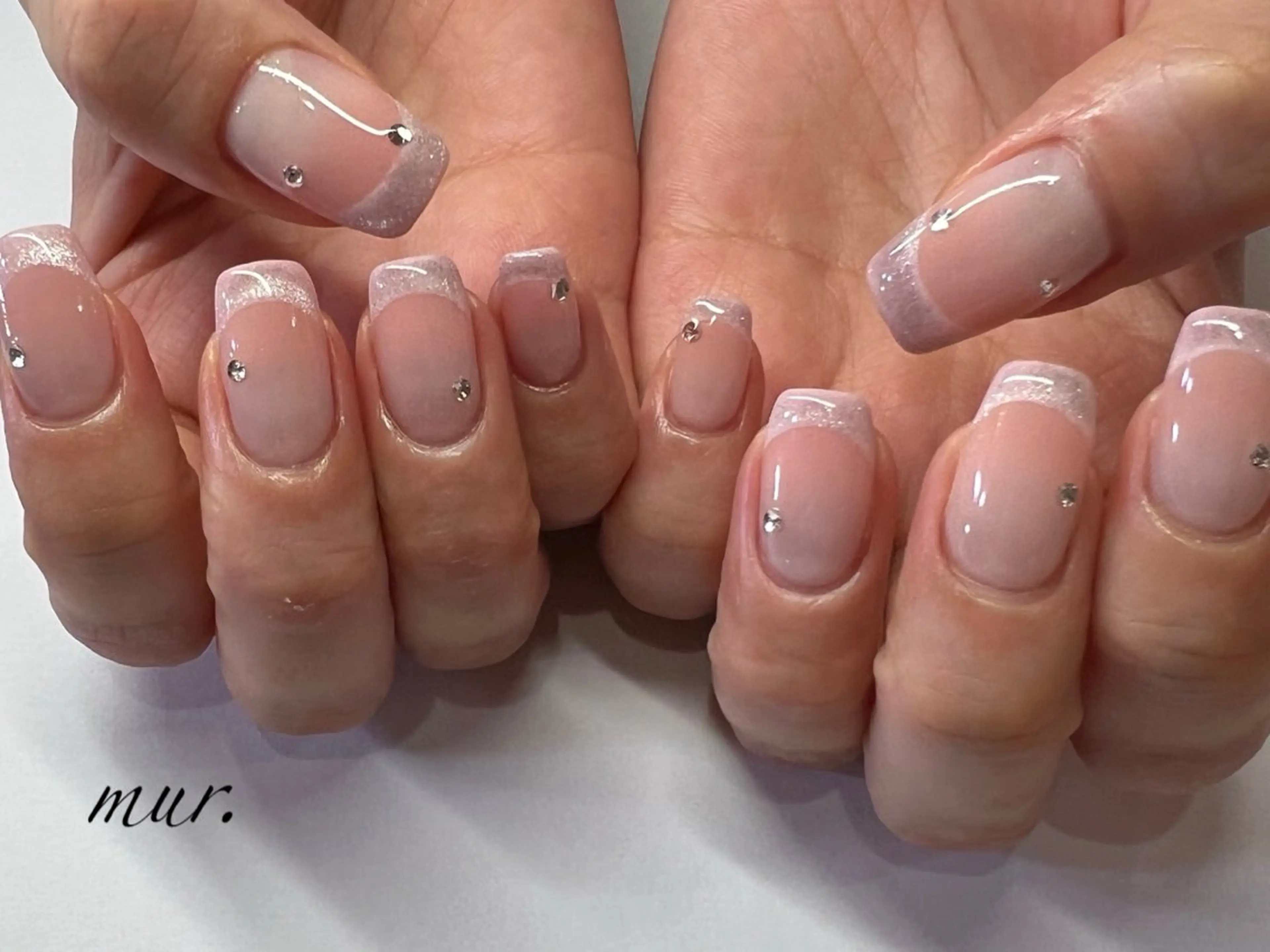 ネイル フレンチネイル ジェルネイル グラデーション マグネットネイル マグネットフレンチ nailsalon mur.のネイルデザイン