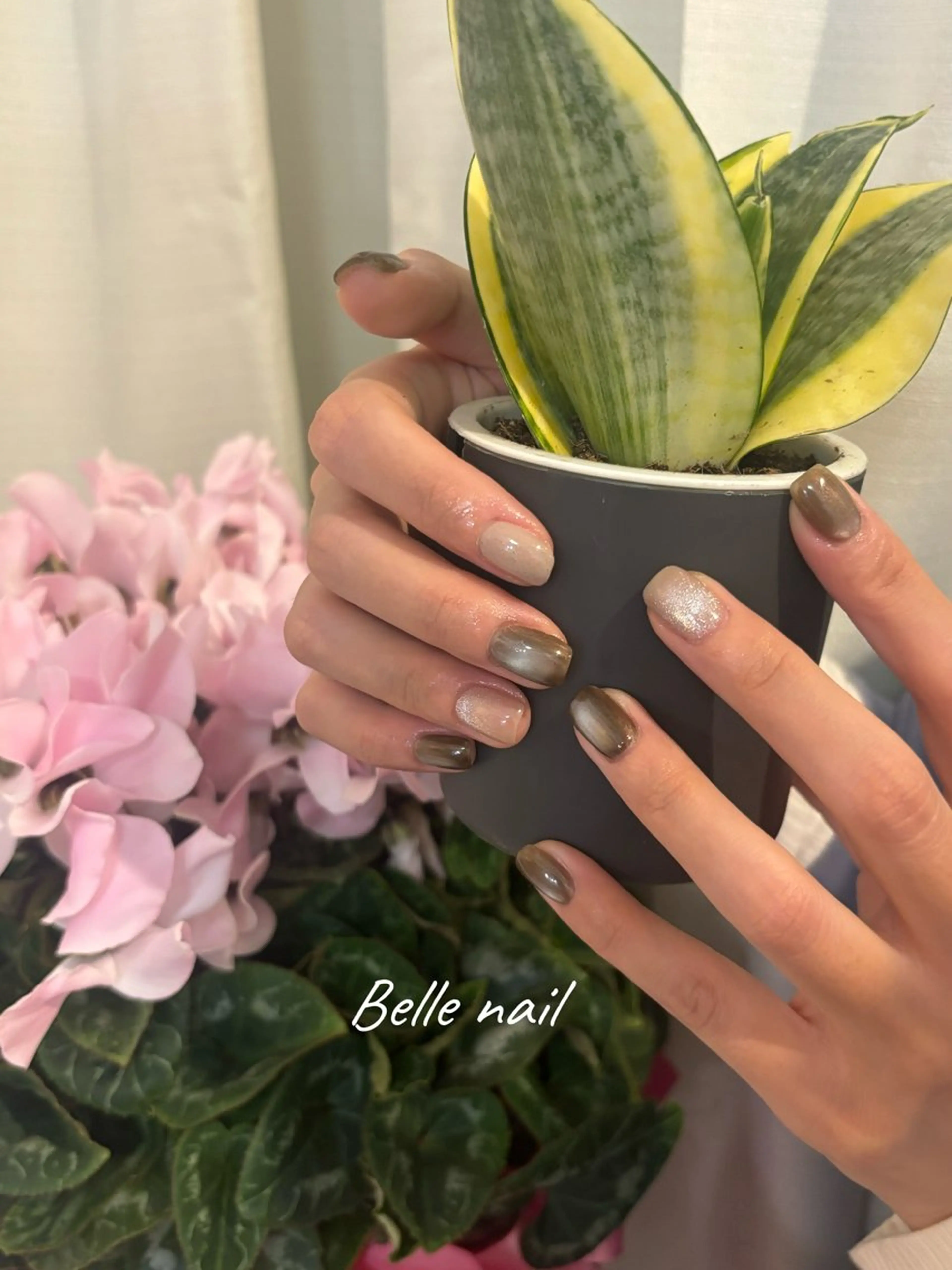 ネイル アートネイル 成人式 ジェルネイル ニュアンスネイル 夏ネイル アンアンBelle Nail 池袋のネイルデザイン