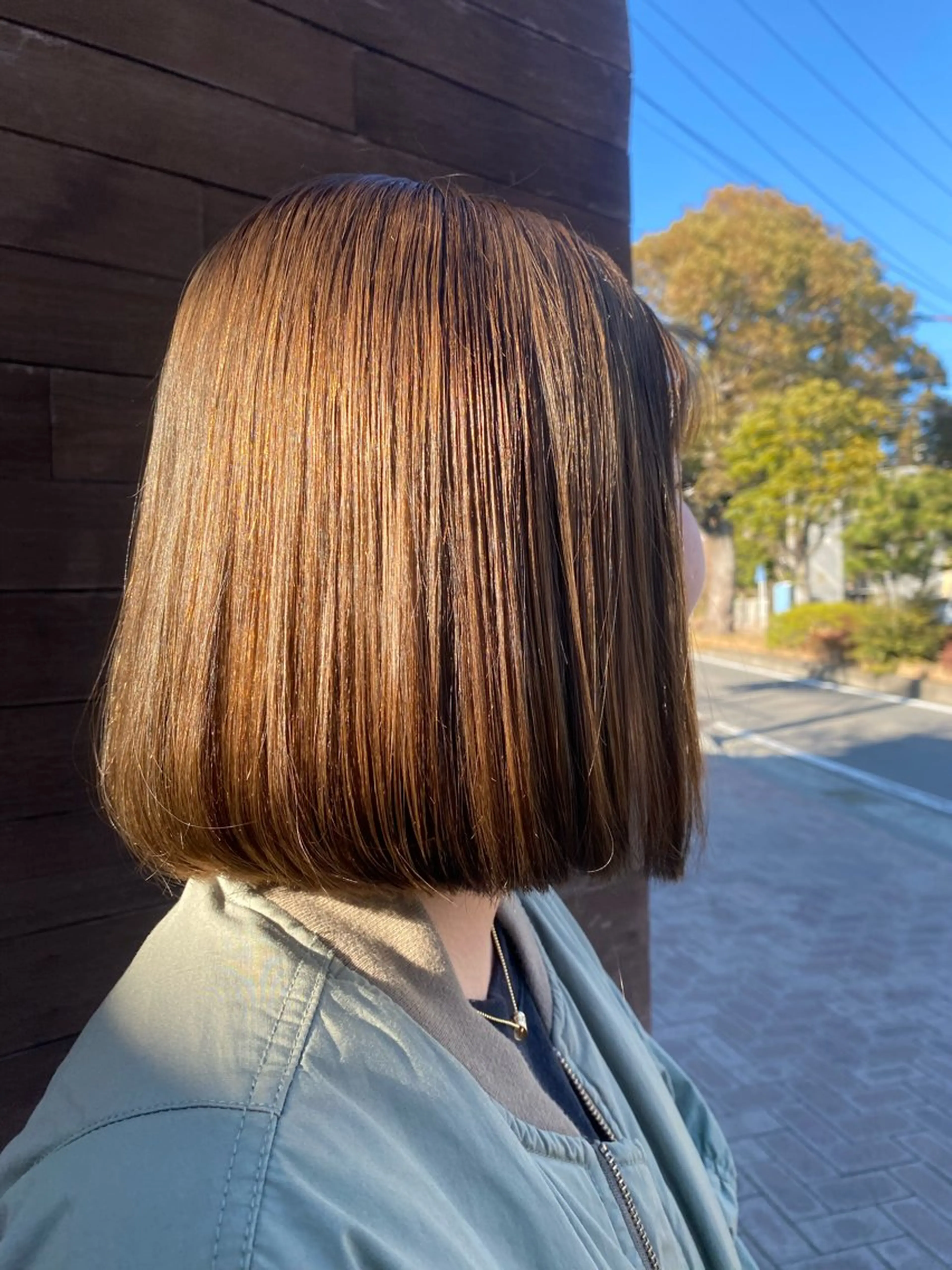 ミディアム カラー ブリーチ ブラウンカラー ナチュラルブラウン 梅津 桜子のヘアスタイル