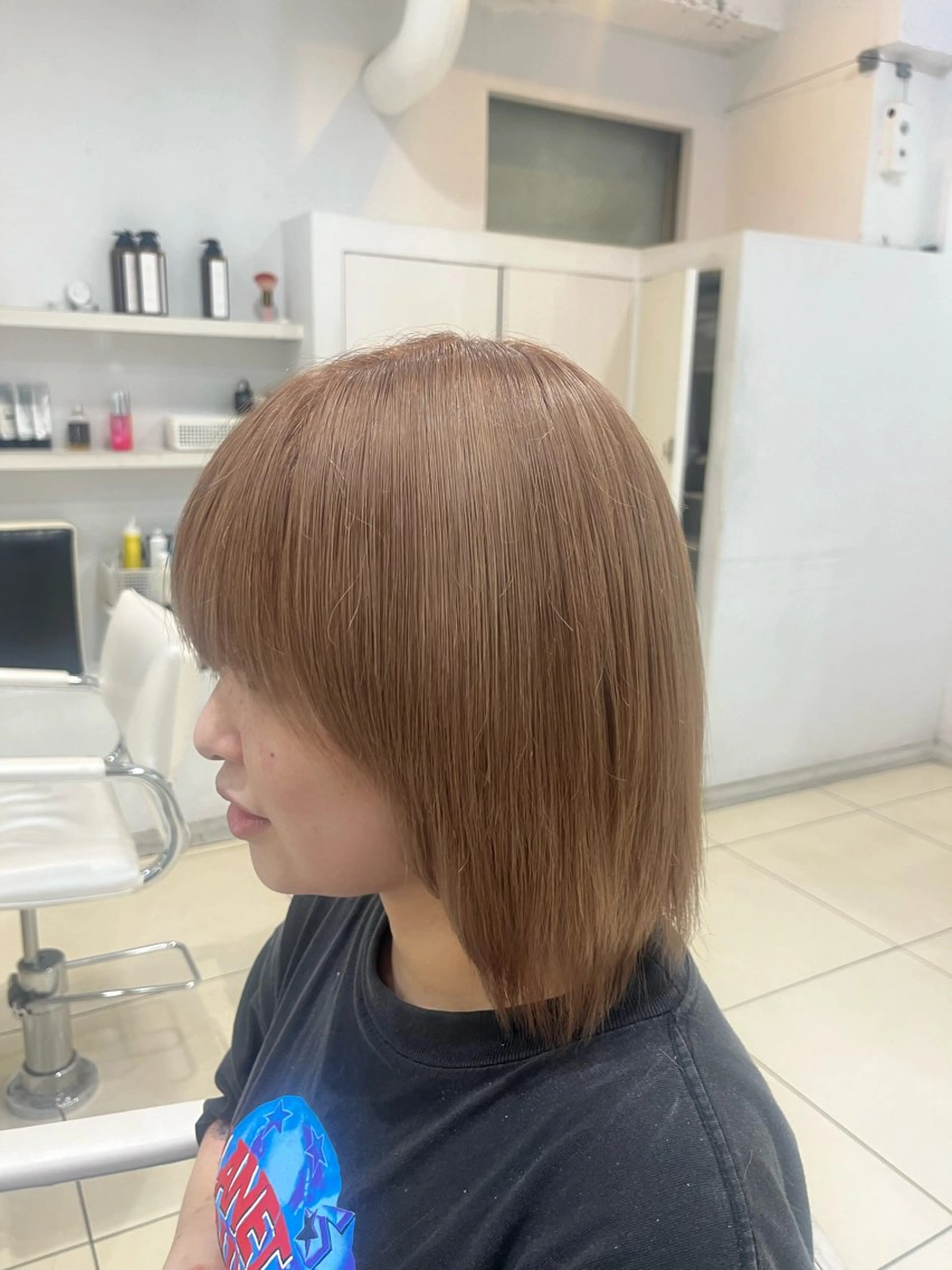 ショート カラー ダブルカラー カット 縮毛矯正 🤎ベージュカラー/ 髪質改善/山岸🤎のヘアスタイル