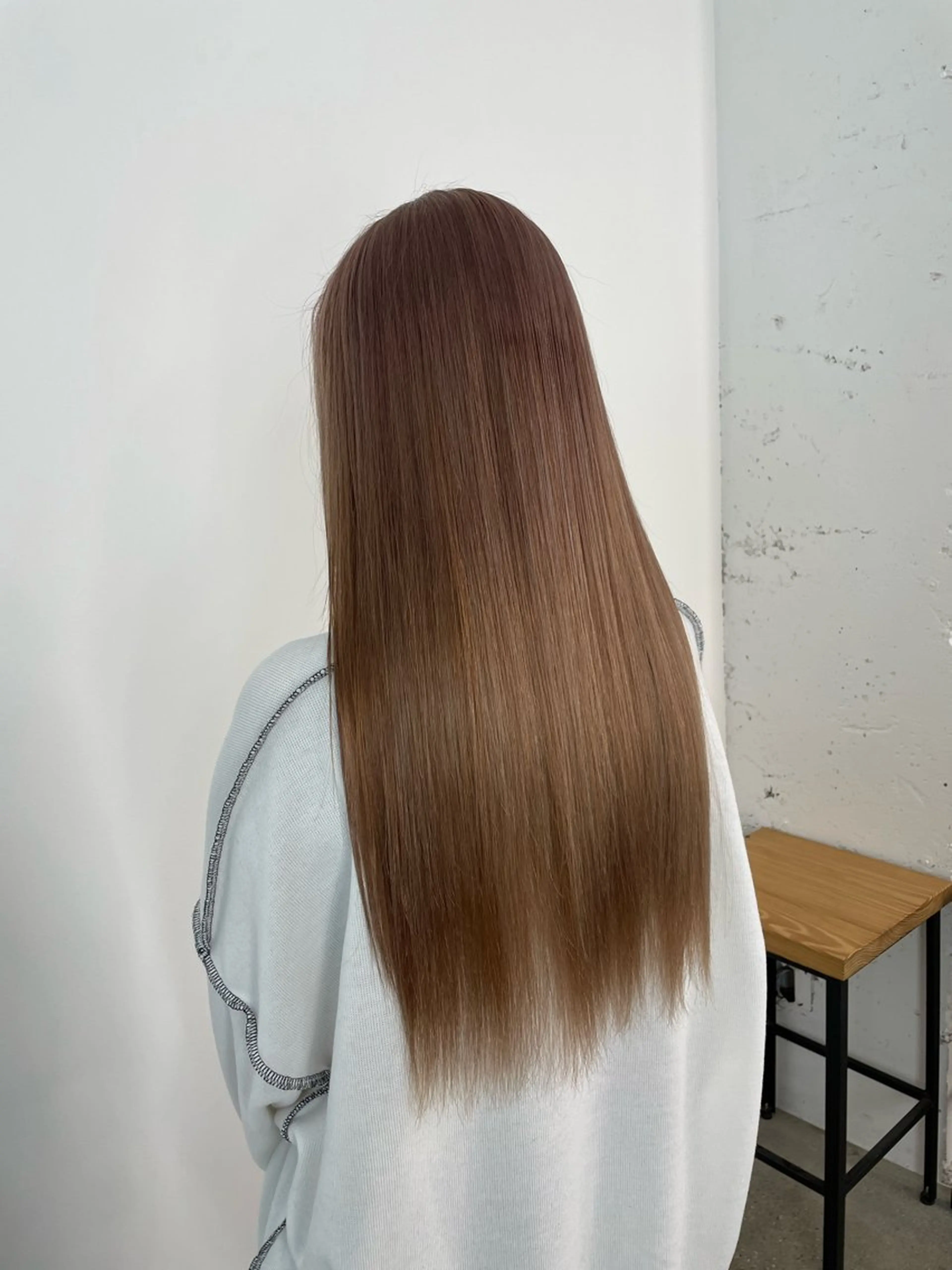 ロング 縮毛矯正、 押野七大のヘアスタイル