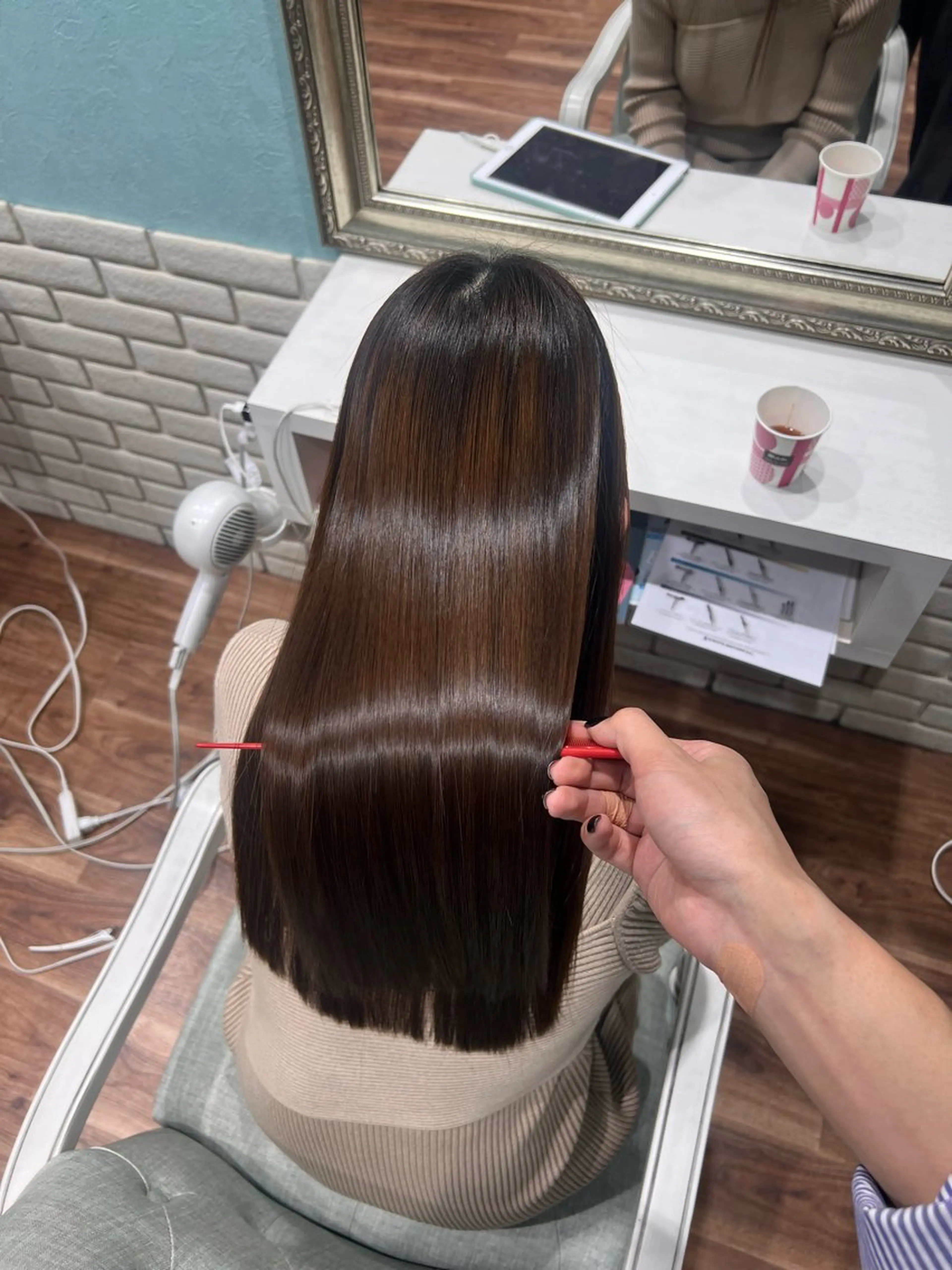 ロング 縮毛矯正 カット 縮毛矯正 トリートメント 髪質改善/美髪矯正 /高田馬場/Renのヘアスタイル