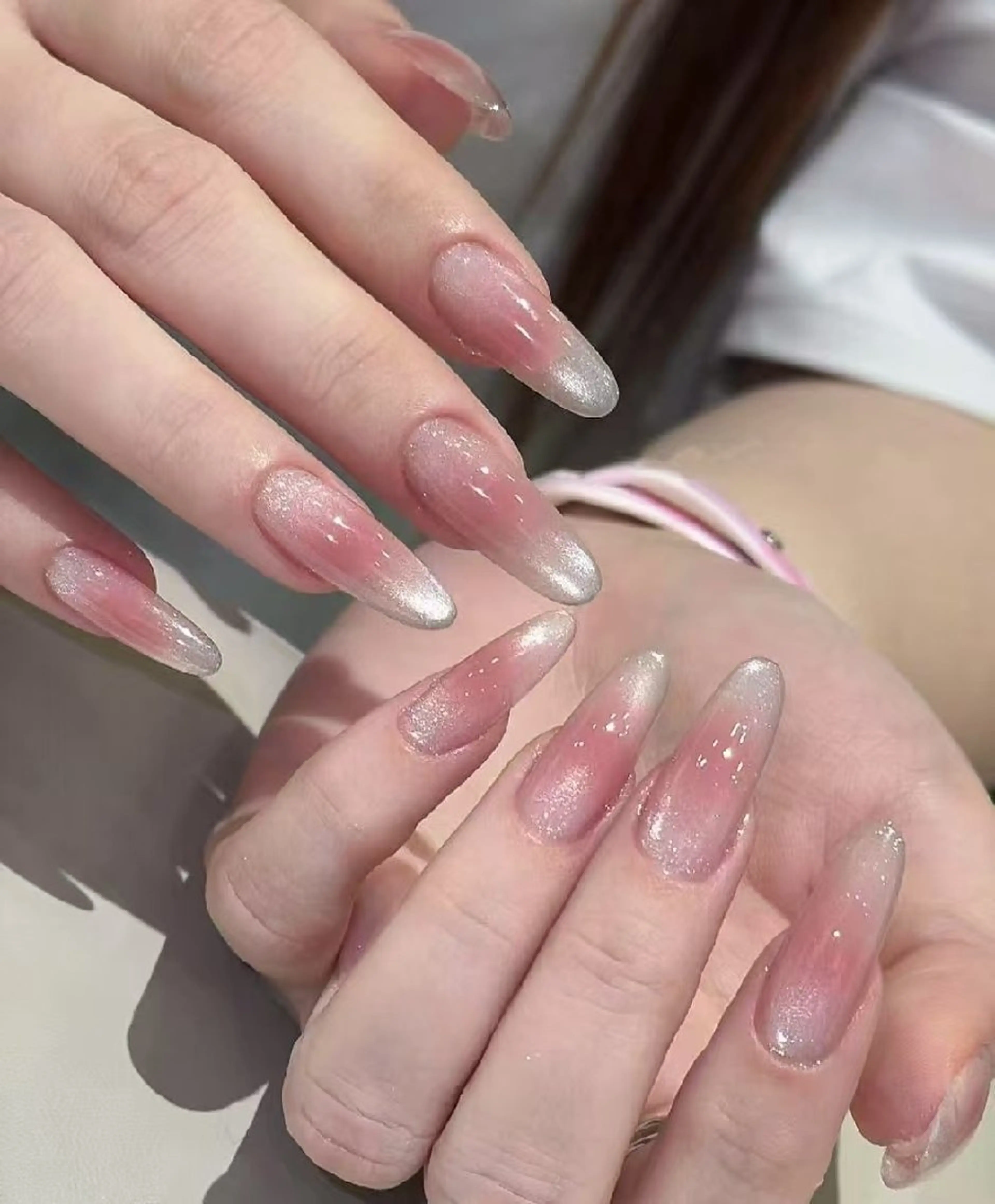ネイル フラワーネイル フレンチネイル ジェルネイル ガラスフレンチ ハート ハンドネイル Oomiya 服部のネイルデザイン
