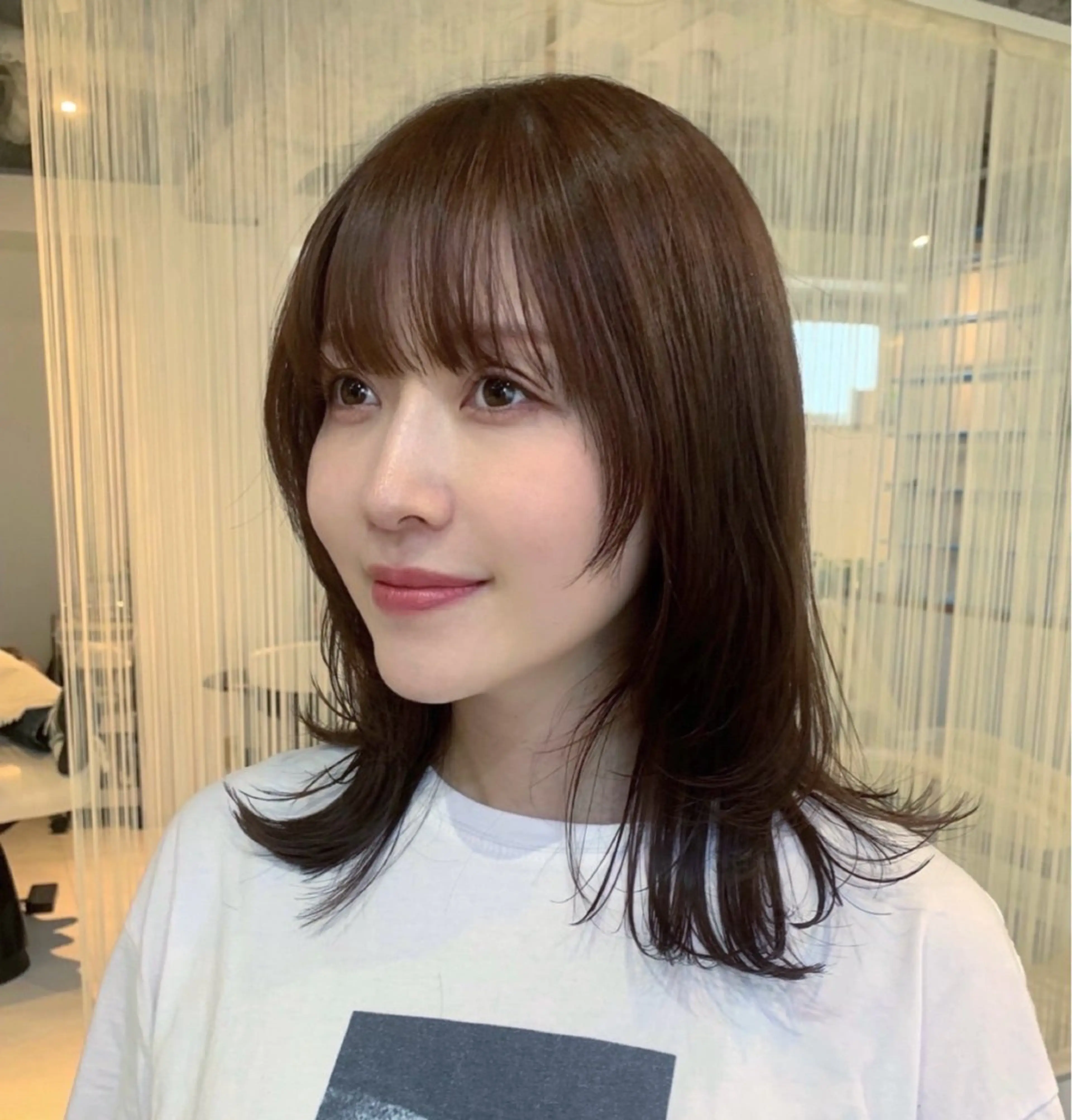 ミディアム 顔周りカット レイヤーカット カット ヘアカラー ヘッドスパ CHIE艶カラー＆ 癒しヘッドスパ🌿のヘアスタイル