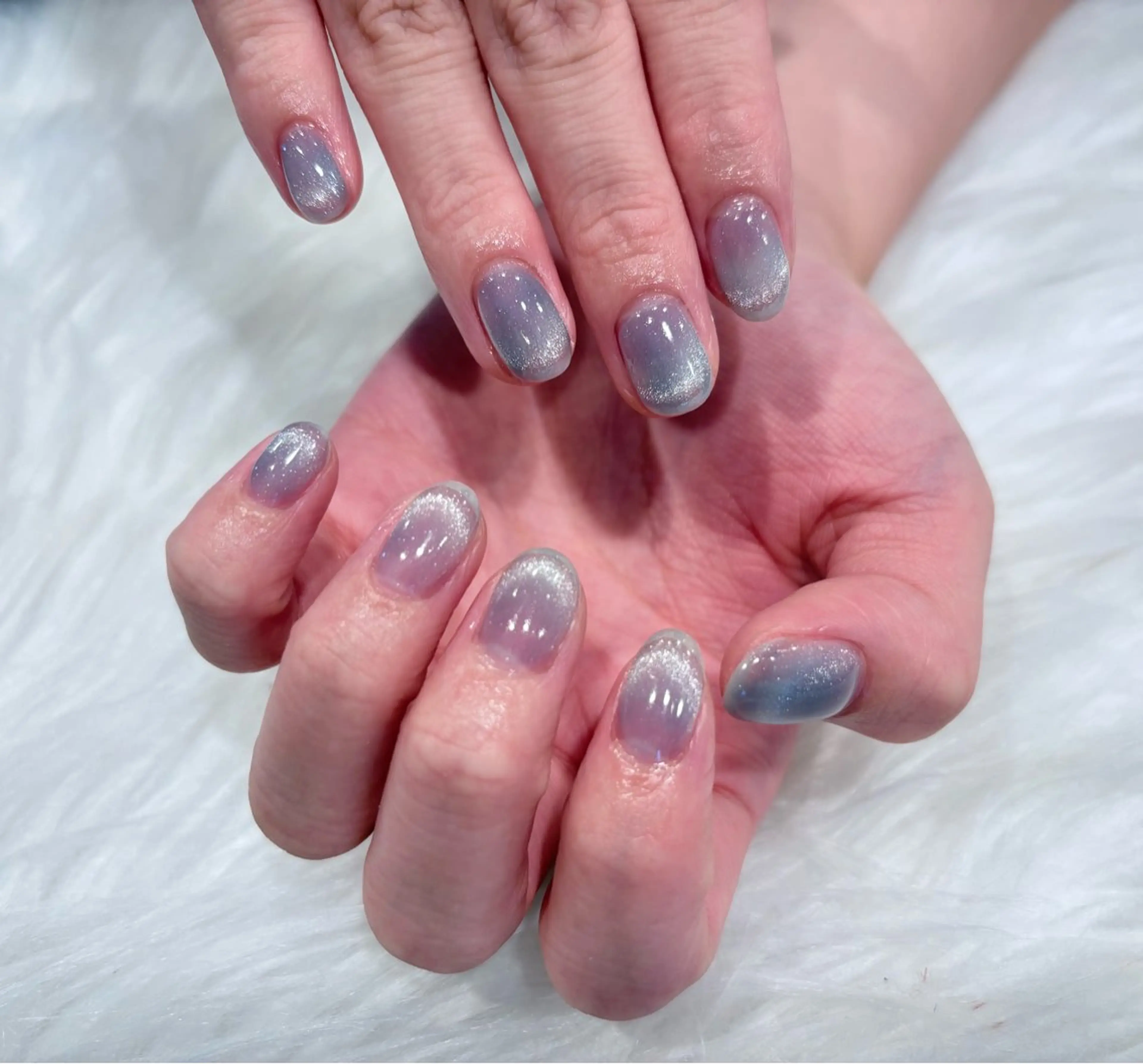 ネイル フレンチネイル マグネットネイル マグネットフレンチ ハンドネイル Nobody_ Minのネイルデザイン