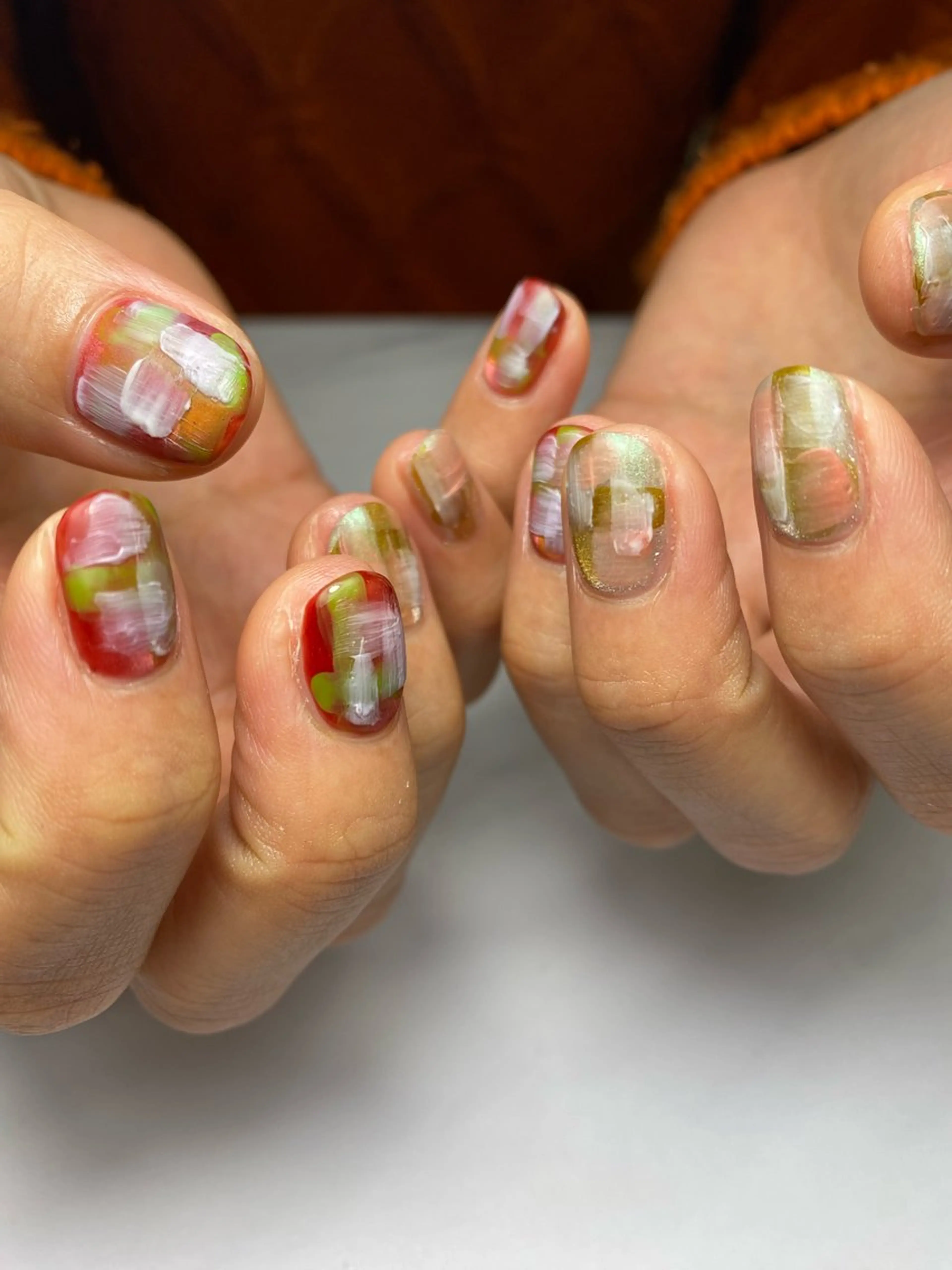 ネイル ジェルネイル マグネットネイル 持ち込み ニュアンスネイル ワンカラーネイル ハンドネイル 草加ニュアンスネイル 🌚hersのネイルデザイン