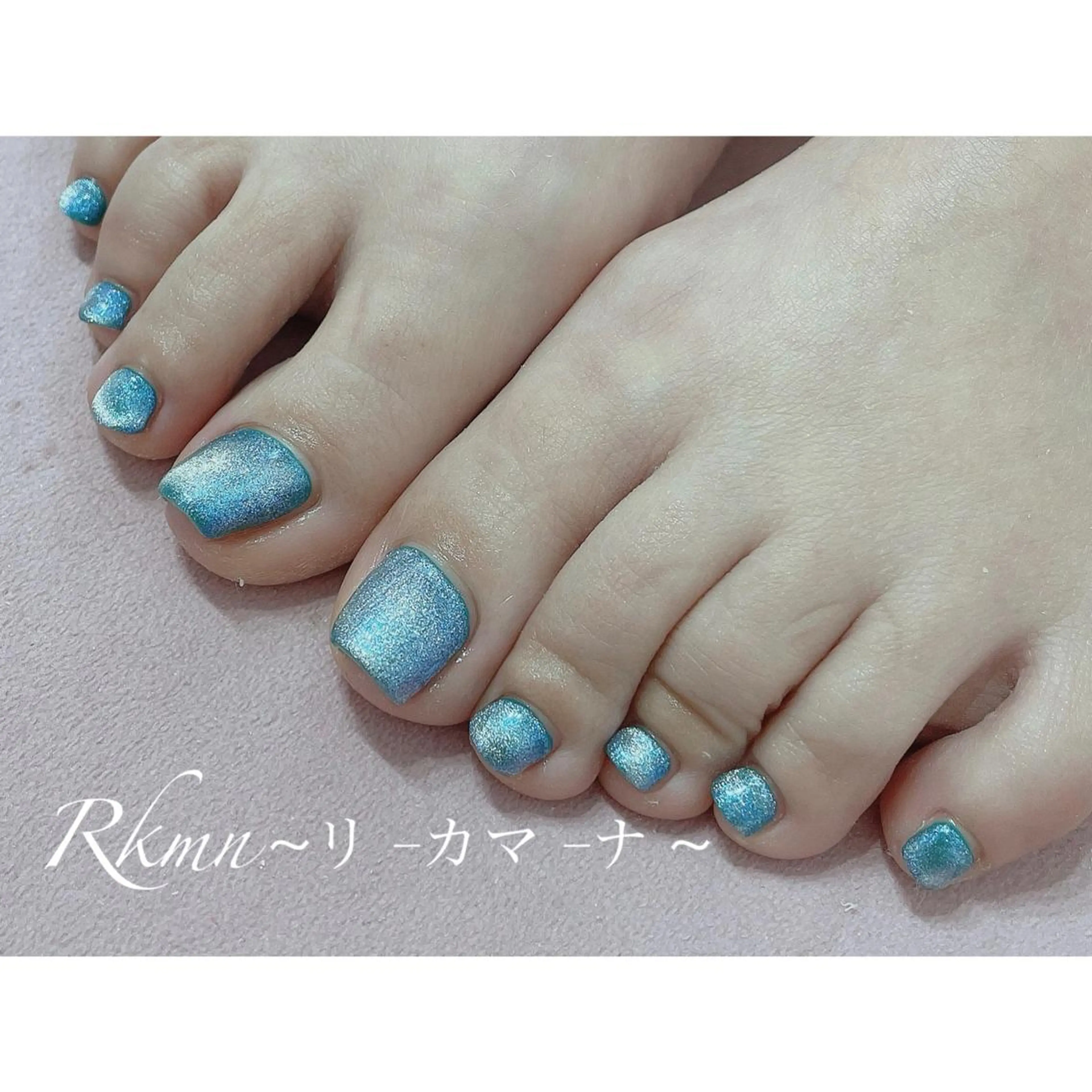 ネイル アートネイル ブルー フットネイル マグネットネイル 春ネイル ハンドネイル フットネイル ハンドケア Rkmn ~リ-カマ-ナ~のネイルデザイン