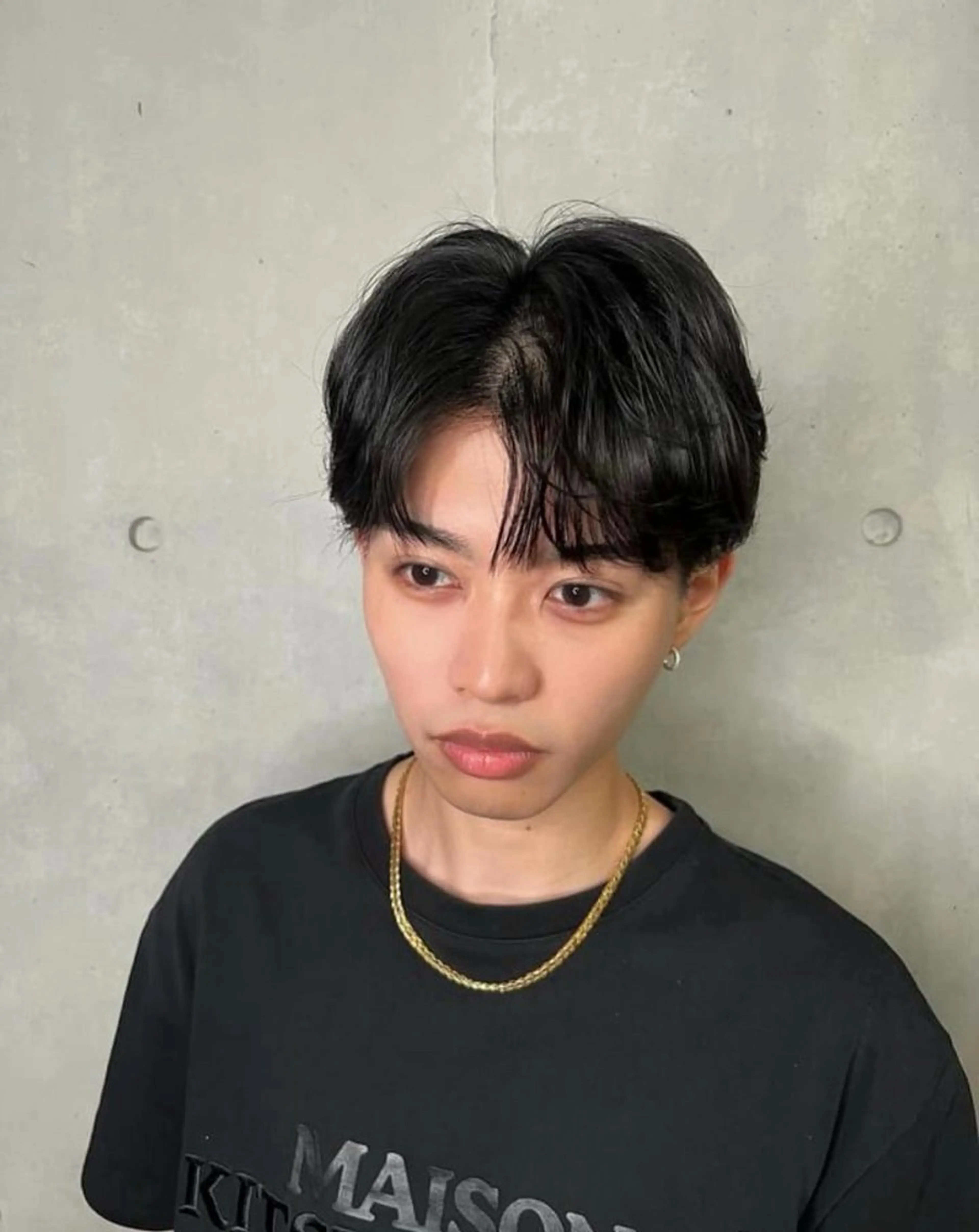 ショート パーマ メンズ メンズ職人/センター パート/富沢真斗のヘアスタイル