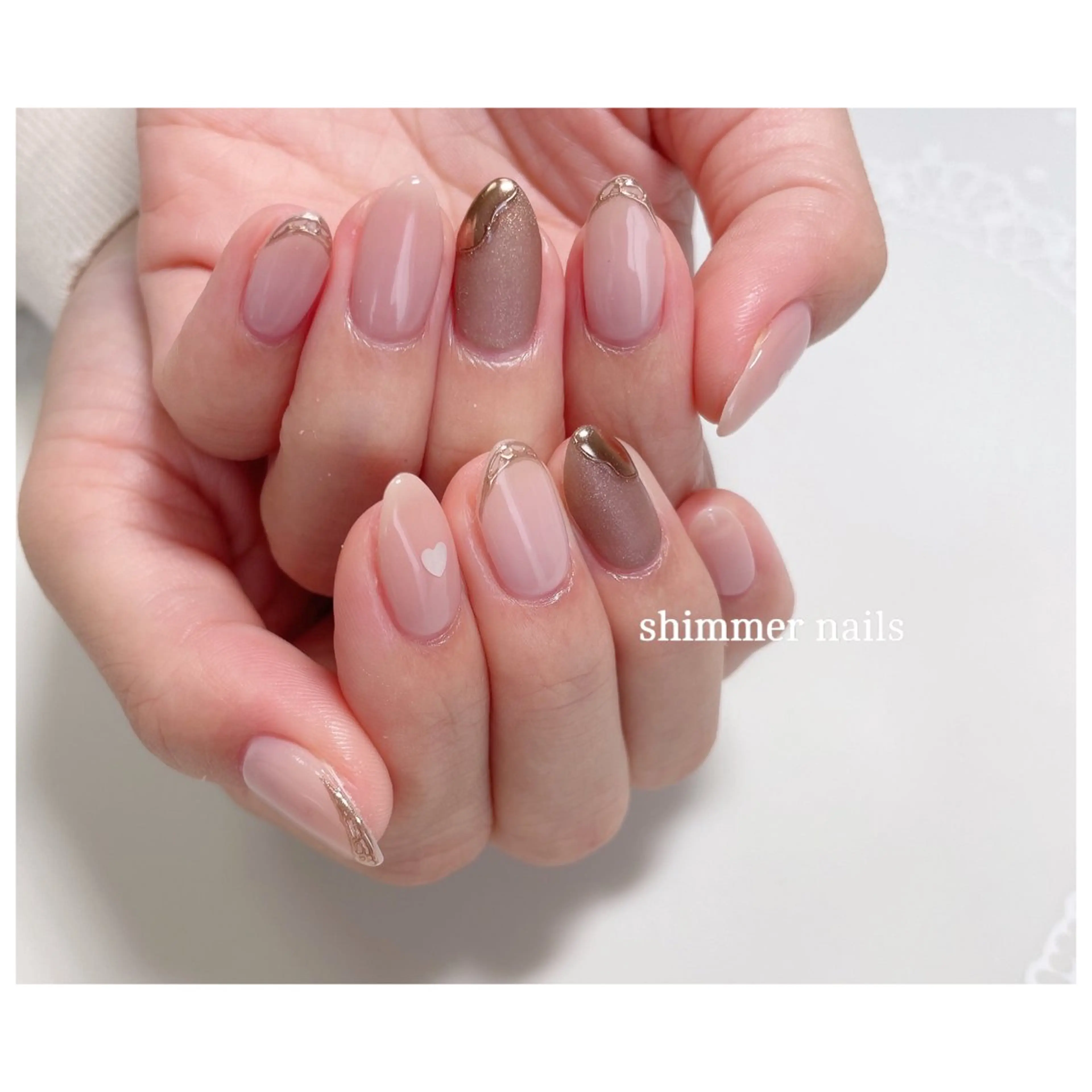 ネイル バレンタイン shimmer nailsのネイルデザイン