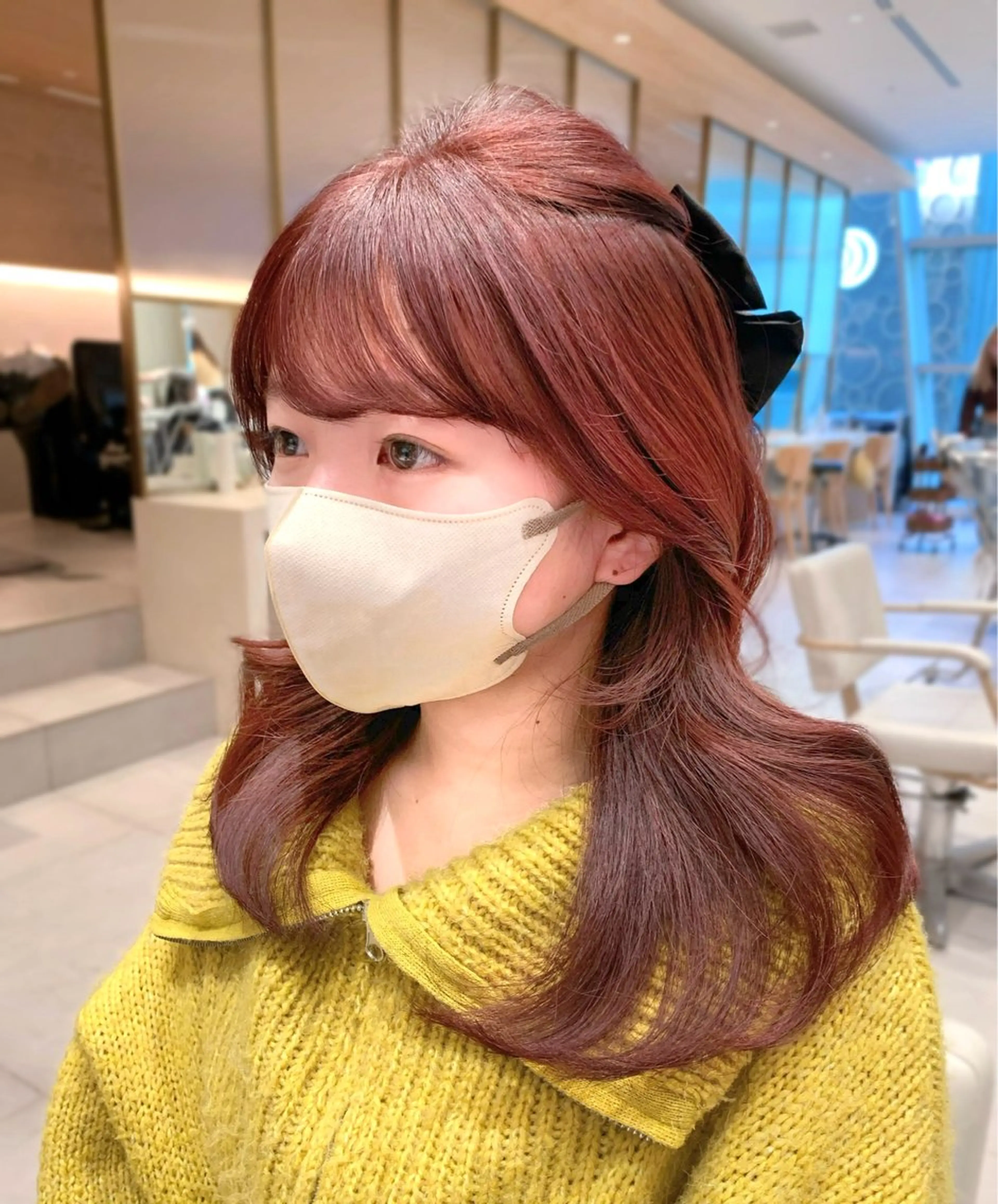 ミディアム カラー カット ヘアカラー トリートメント ヘッドスパ ヘアセット 韓国ヘア/レイヤー/ 顔まわり/りょーとのヘアスタイル