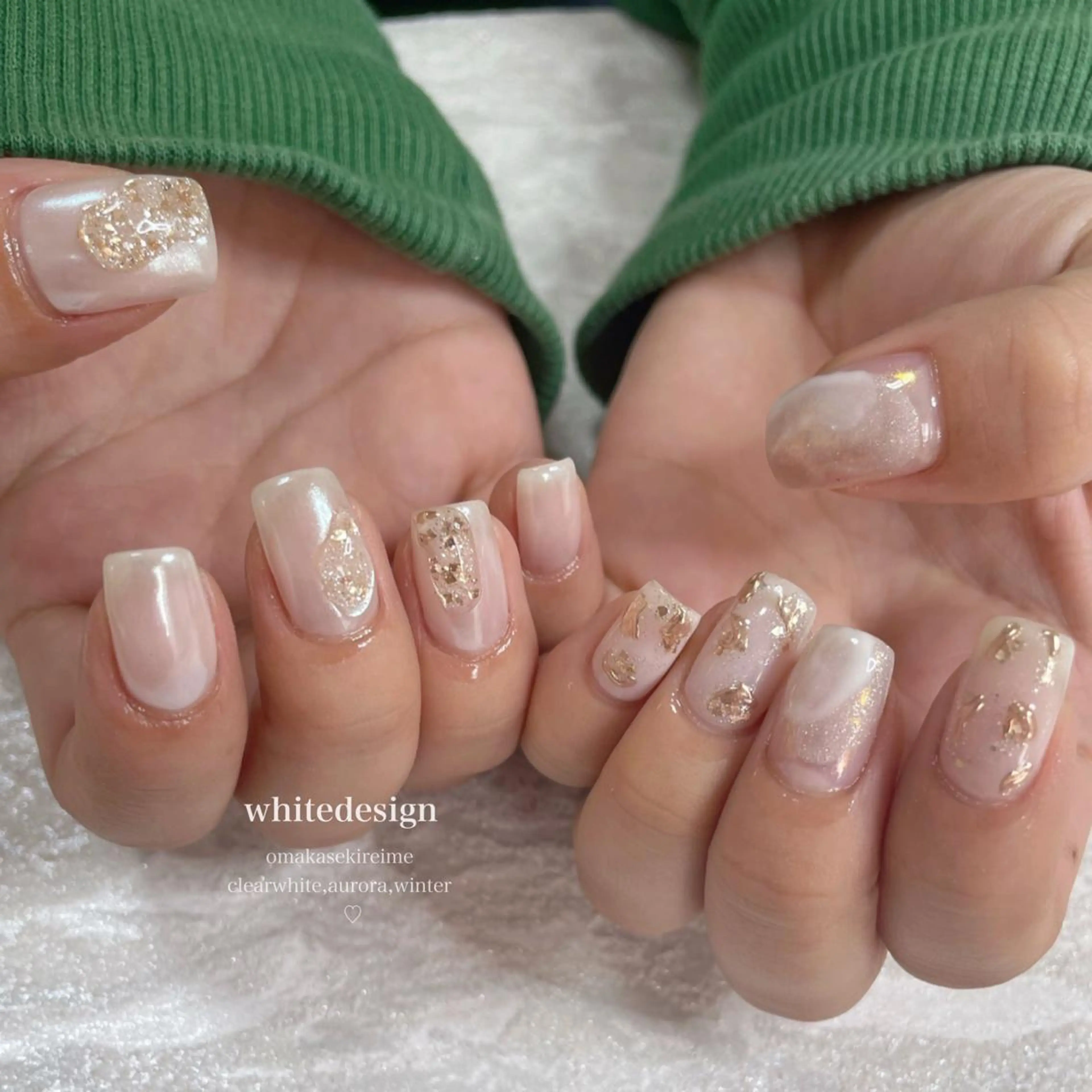 ネイル ホワイト nailsalon uluのネイルデザイン