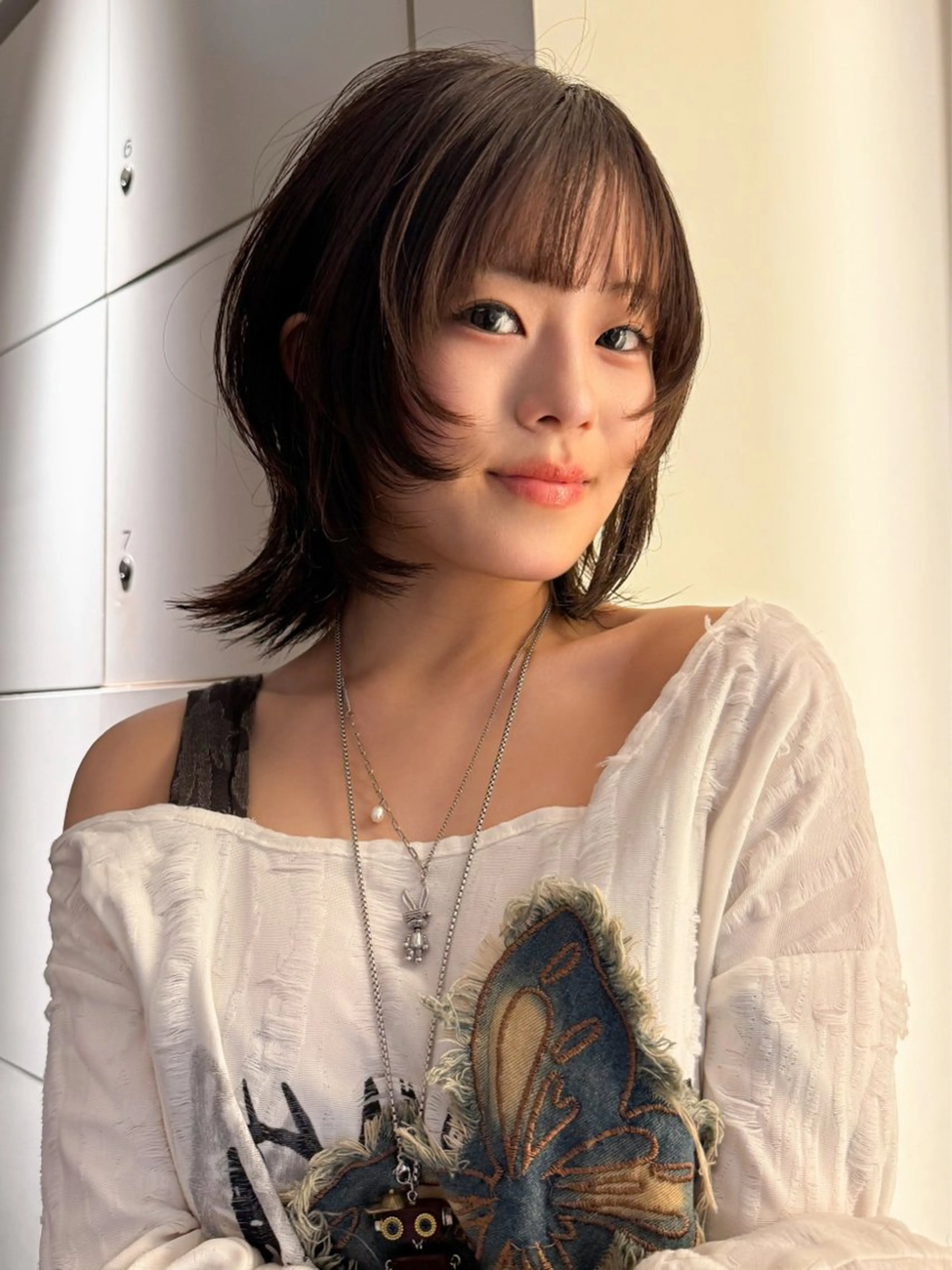 ミディアム 顔周りカット ウルフカット モデル募集/山田蓮/ レイヤーボブのヘアスタイル