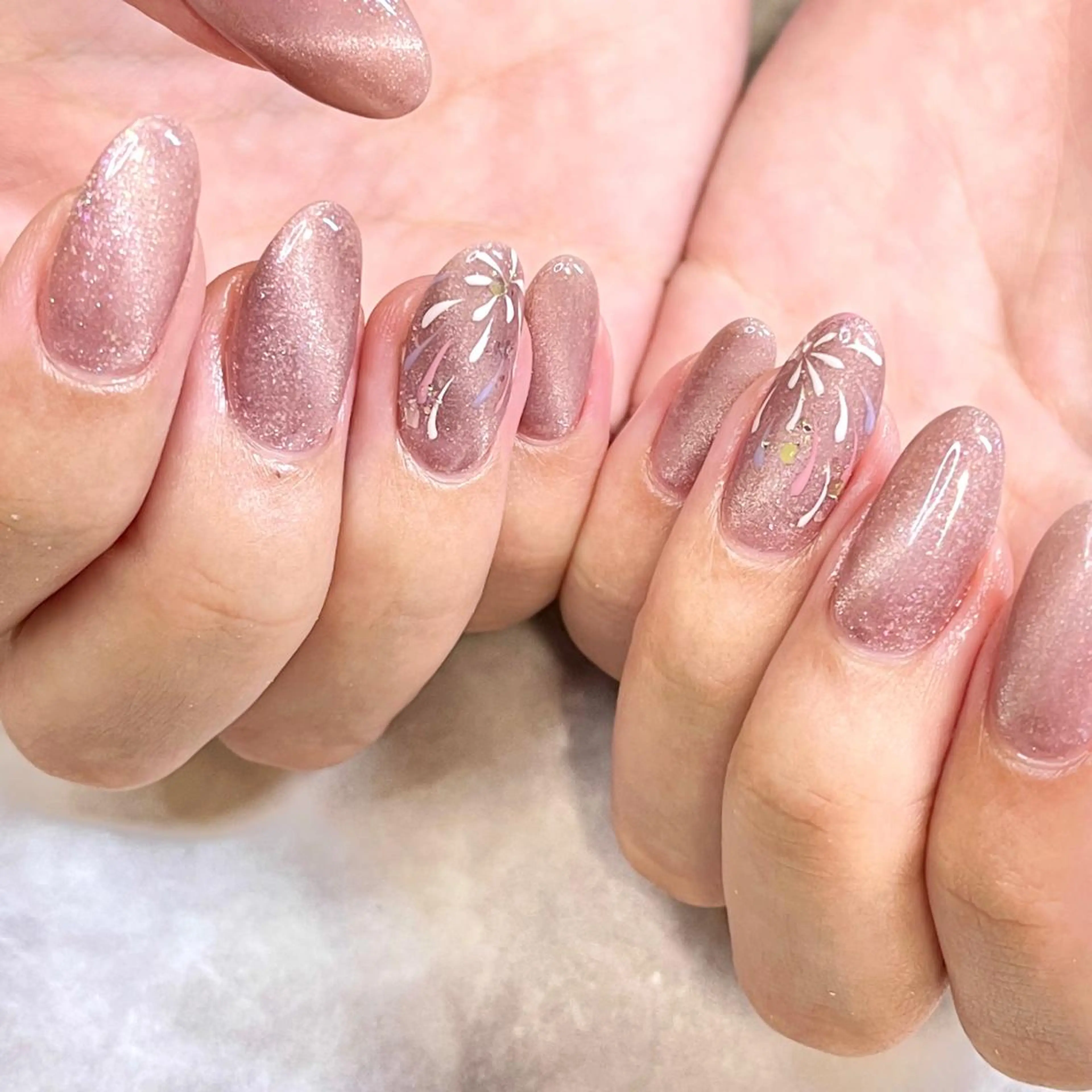 ネイル マグネットネイル 夏ネイル ハンドネイル Nail Rinonのネイルデザイン