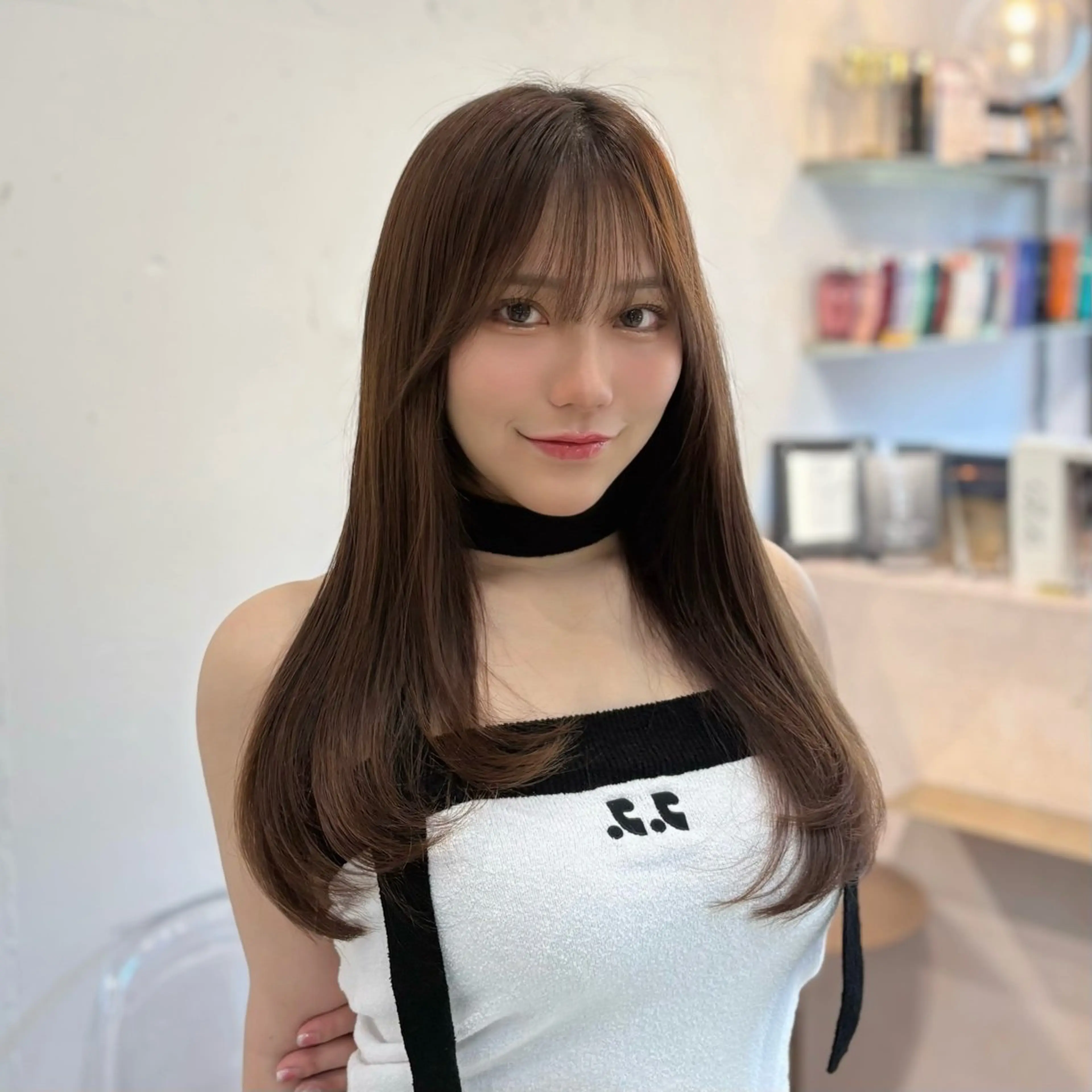 ロング カラー パーマ ヘアアレンジ メンズ キッズ ヘアカラー トリートメント 新宿/小顔レイヤー/ 顔まわり/西慶太朗のヘアスタイル