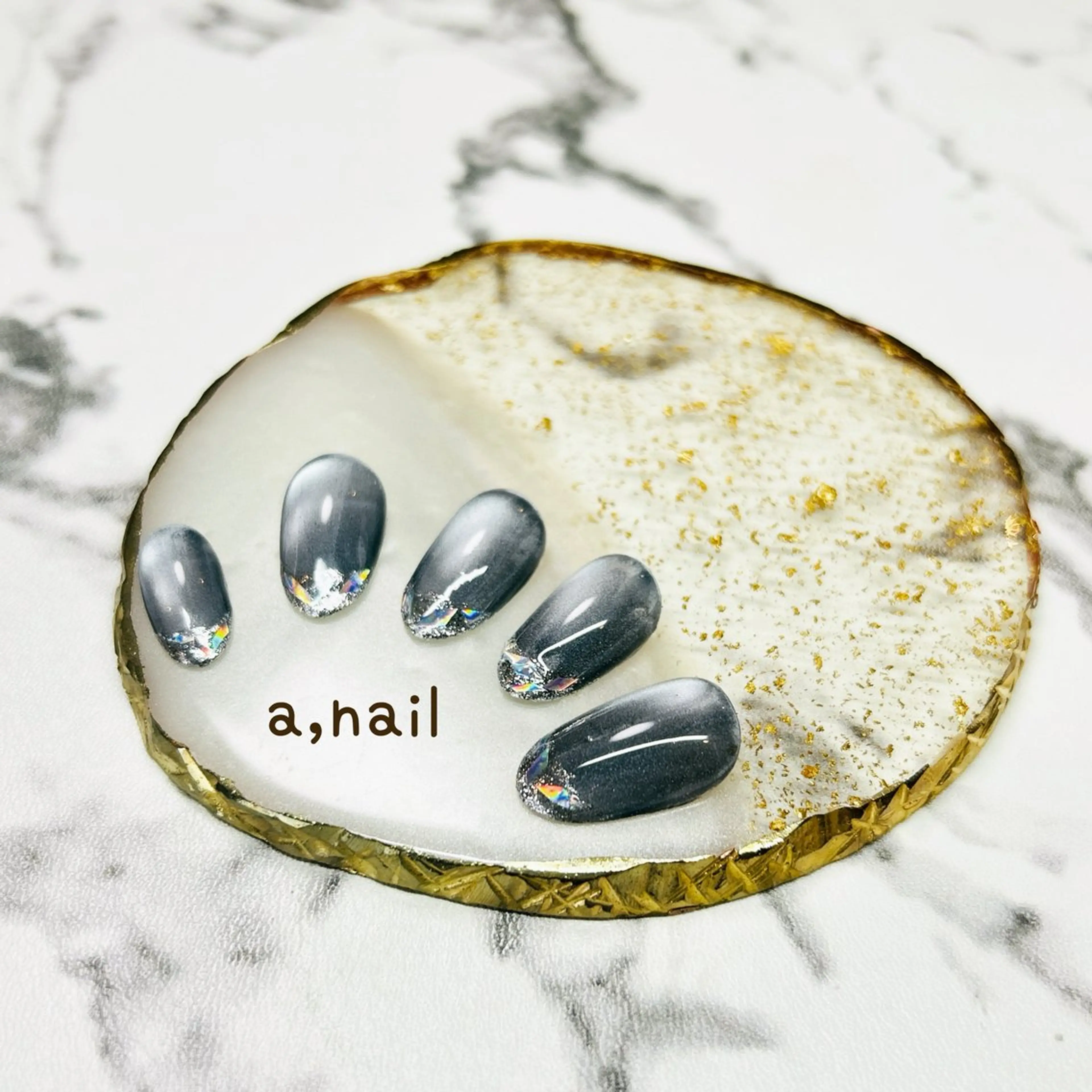 ネイル フレンチネイル ガラスフレンチ マグネットネイル シンプルネイル ハンドネイル ネイルサロン エーネイルのネイルデザイン