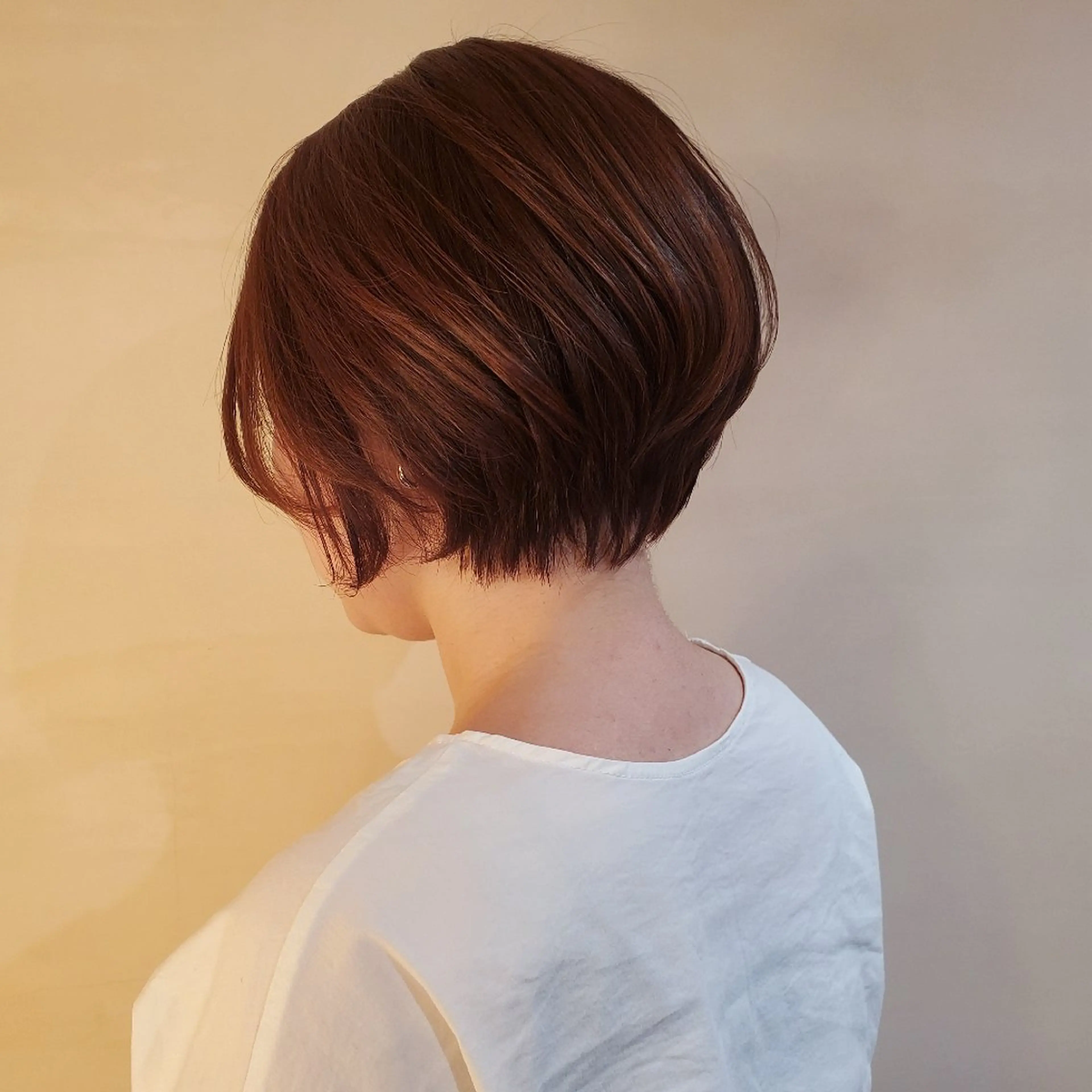 ショート カラー ベージュカラー オレンジ オレンジベージュ ショートヘア カット ヘアカラー トリートメント 川原田麻衣【薬院/平 尾/高宮】透明感🫧のヘアスタイル