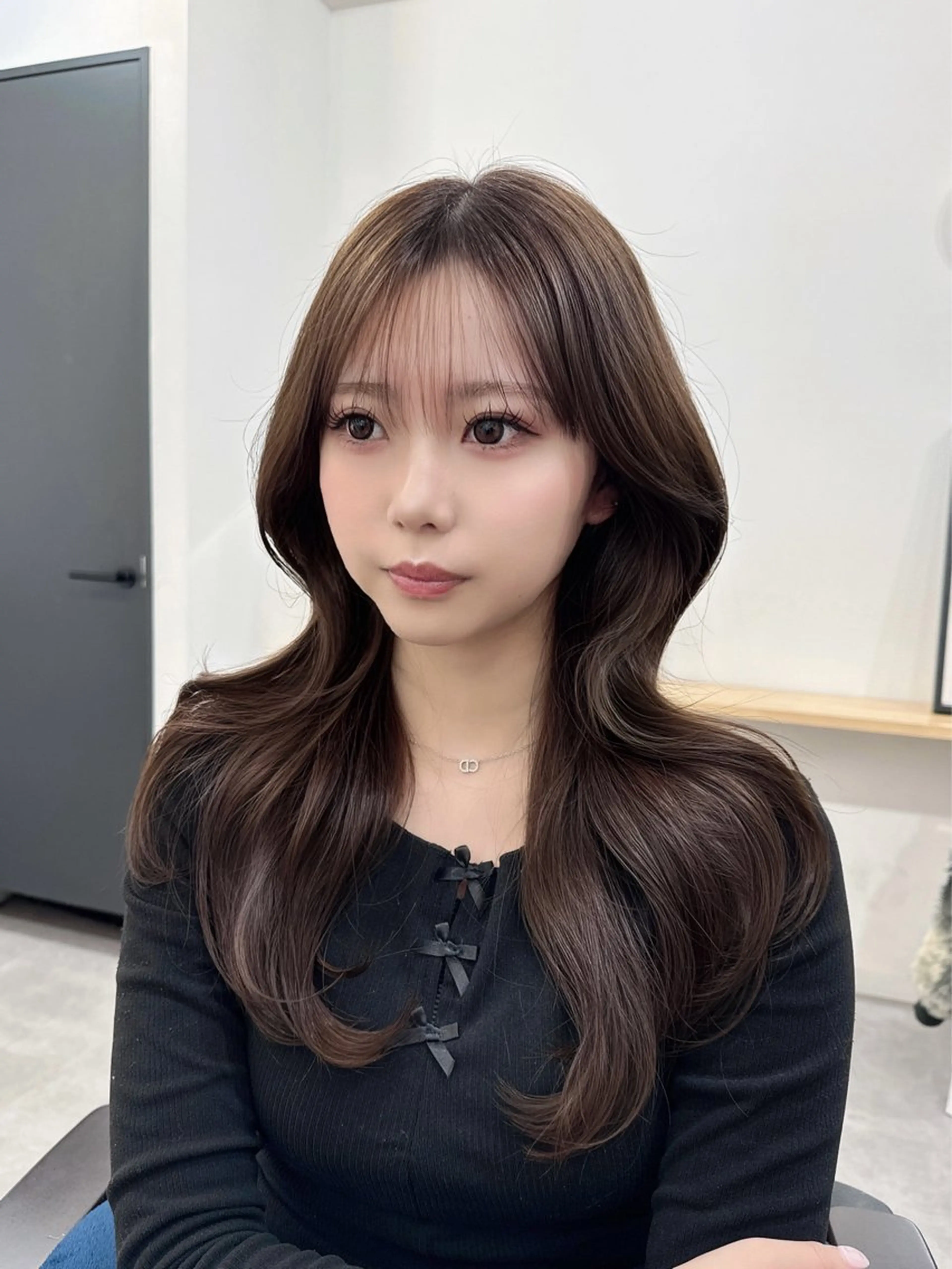 ロング のり🐼顔まわり/ 韓国/レイヤーカットのヘアスタイル