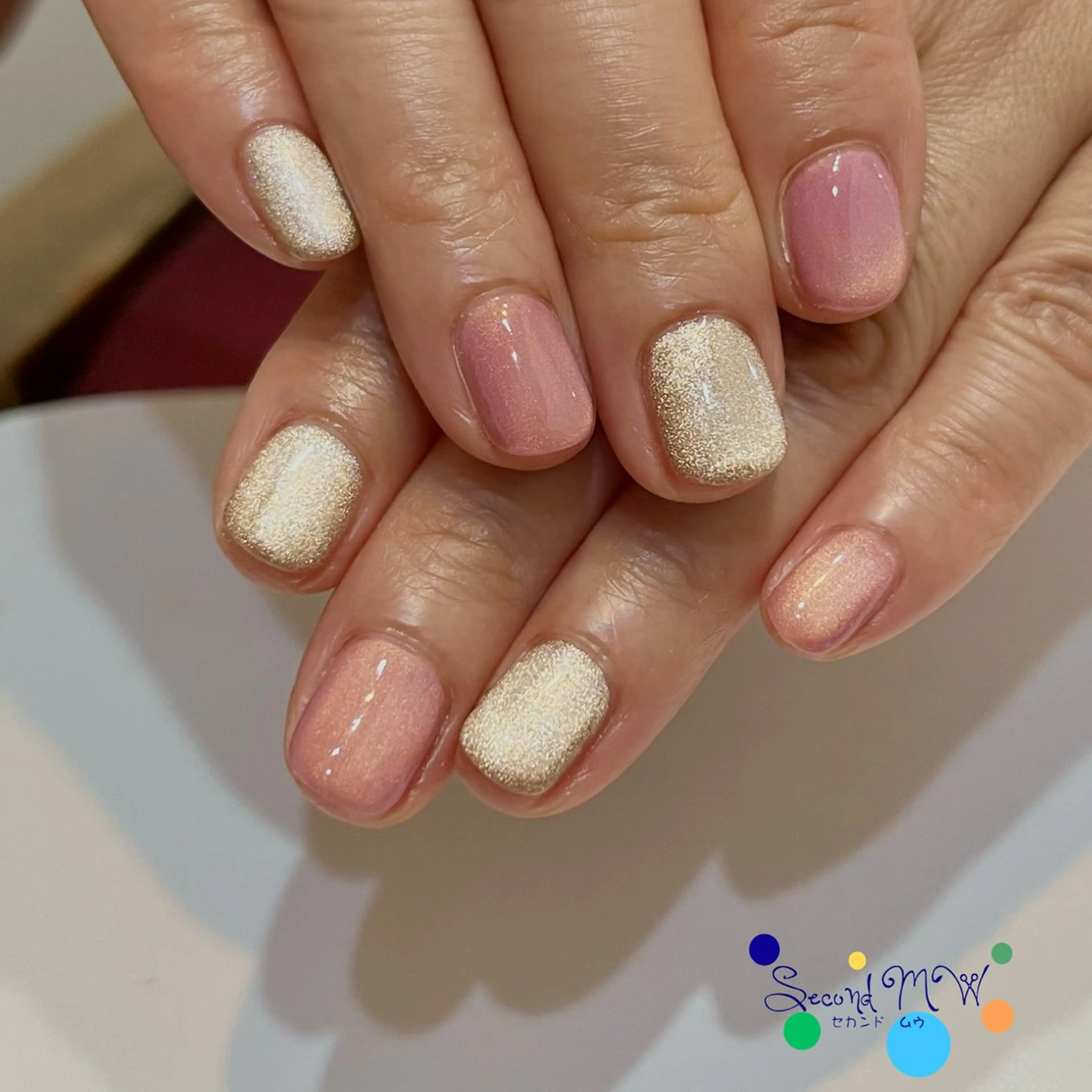 ネイル マグネットネイル シンプルネイル 夏ネイル SecondMW _nail 　川連のネイルデザイン